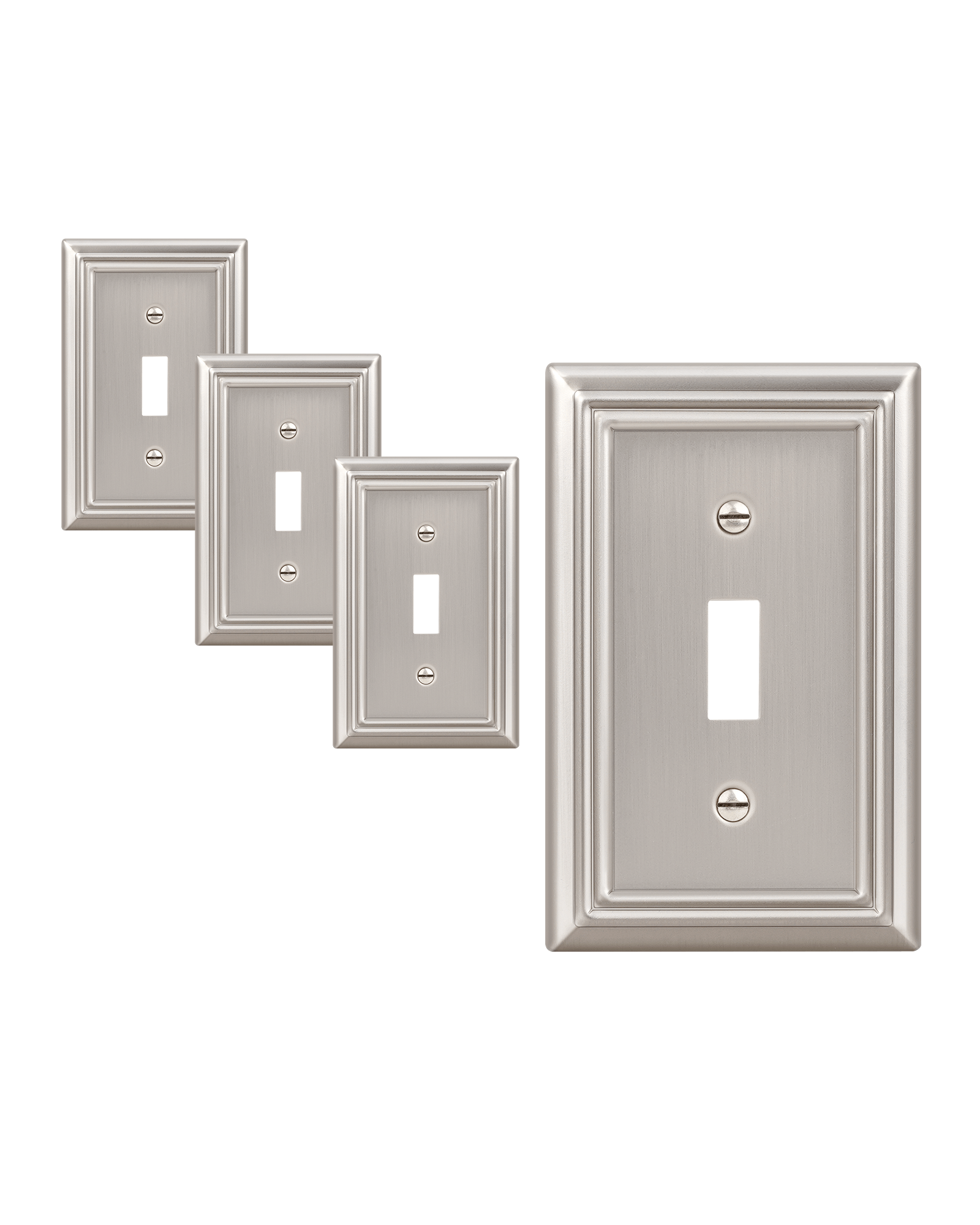 DEWENWILS 4-Pack Metal Wall Plate, Single Toggle Switch Cover, Corrosion Resistant, Brushed Nickel-HTWP14A