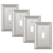 DEWENWILS 4-Pack Metal Wall Plate, Single Toggle Switch Cover, Corrosion Resistant, Brushed Nickel-HTWP14A