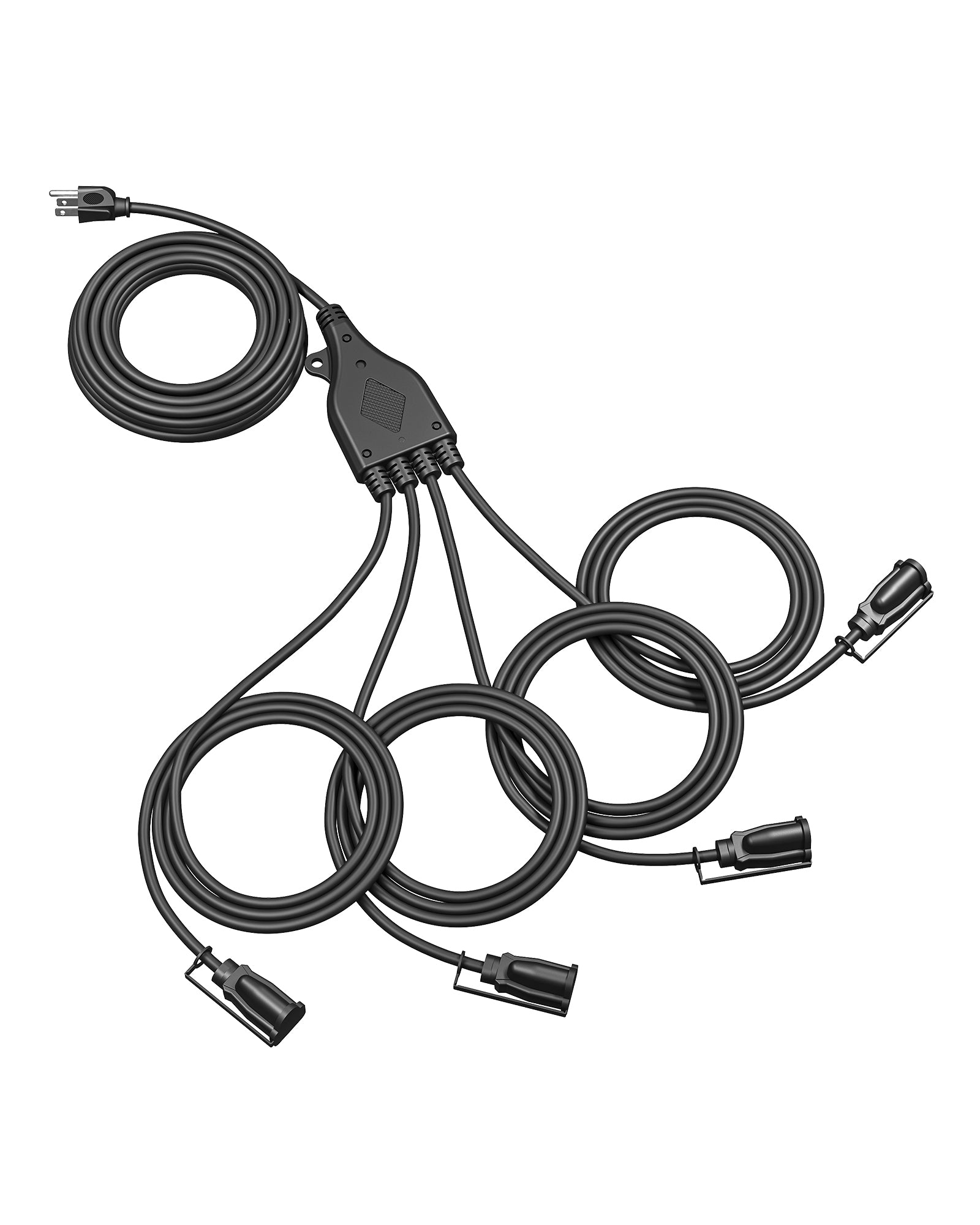 DEWENWILS Outdoor Extension Cord, Total 58FT (Max Length 40FT From End to End), 16AWG Extension Cord, 13A 125V 1625W, Outdoor Extension Cord with Switch for Christmas, Halloween, Holiday, Stage, Black-HSC104H