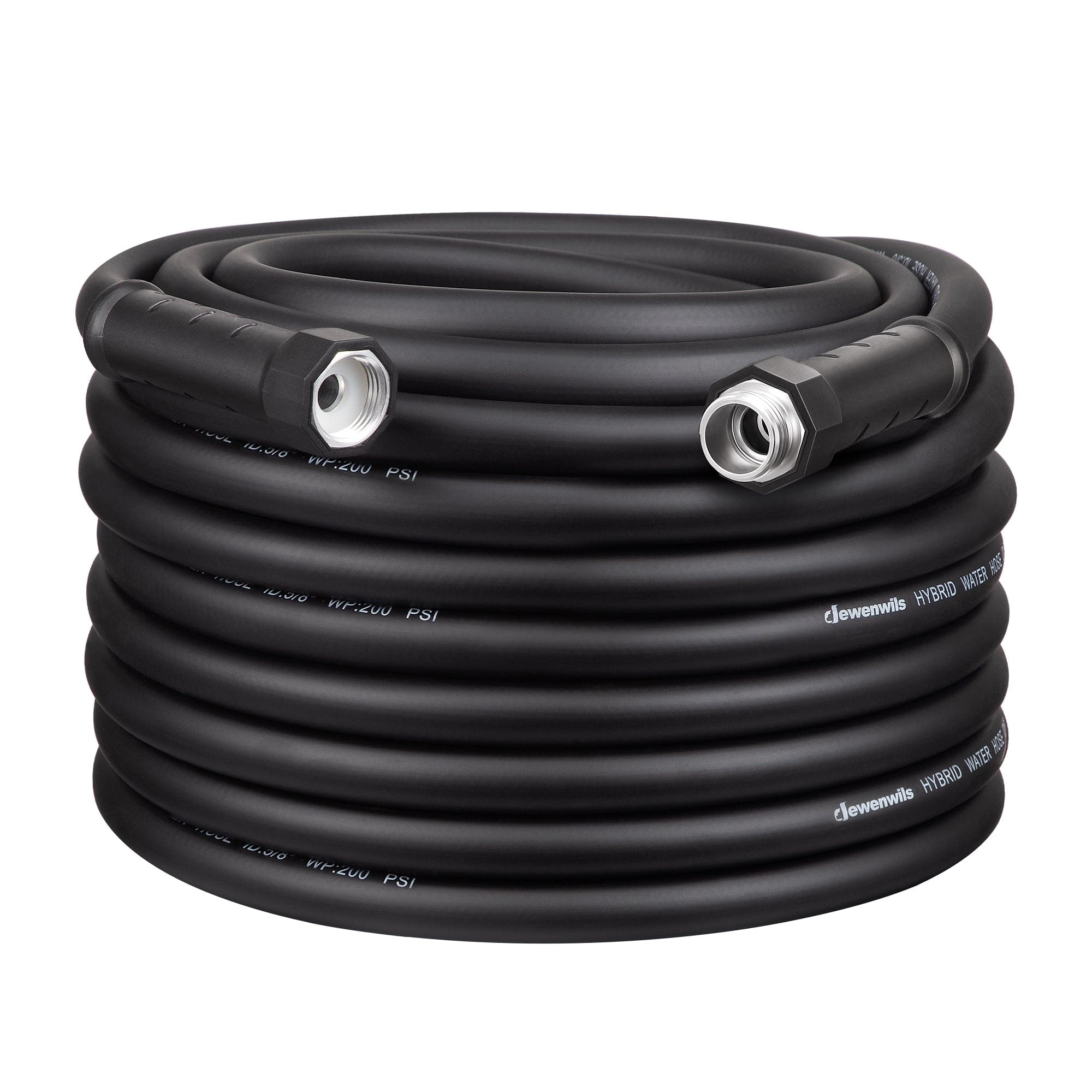 DEWENWILS Garden Hose 75 ft x 5/8", Water Hose with SwivelGrip, Heavy Duty, Lightweight, Flexible Hose for Plants, Car, Yard, 3/4 Inch Solid Fittings, Drinking Water Safe-SHHGH75B