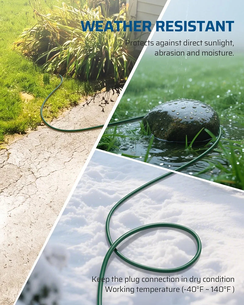 DEWENWILS 25FT Outdoor Extension Cord, 3 Outlets Plug with Indicator Lights