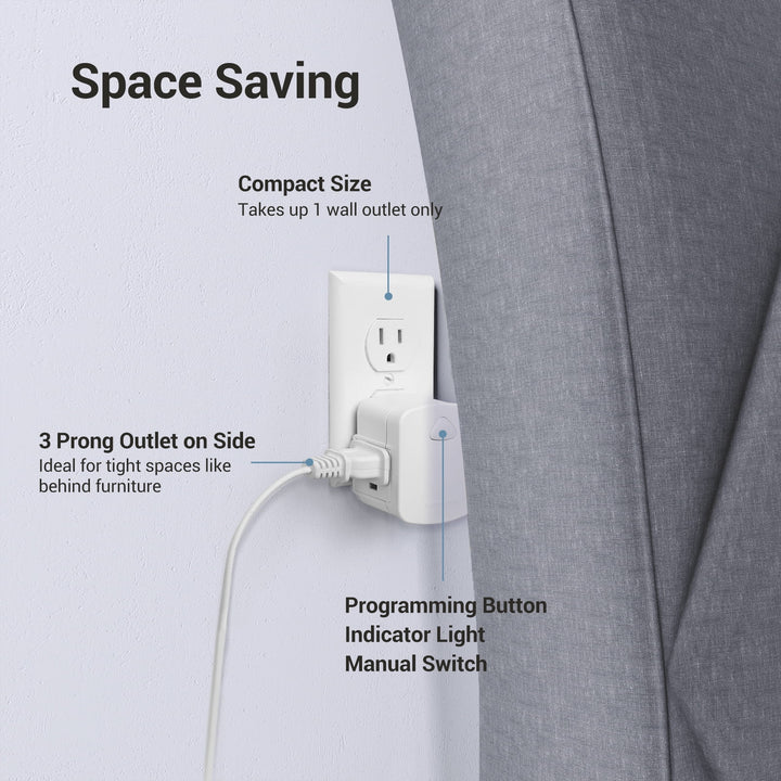 DEWENWILS Wireless Remote Control Outlet Switch, Remote Wall Switch and Outlet, 125VA/15A/1875W, 100ft RF Range