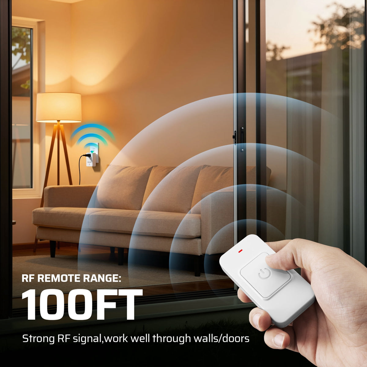 DEWENWILS Magnetic Wireless Remote Control Outlet – 100ft RF Range, No Programming Needed, Compact 3-Prong Plug-in Switch