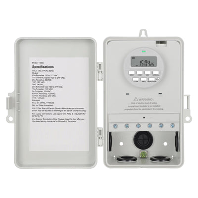 DEWENWILS Outdoor Pool Pump Digital Timer Box, 7-Day 20 ON/Off Programmable Timer Switch-F2SHODT01B