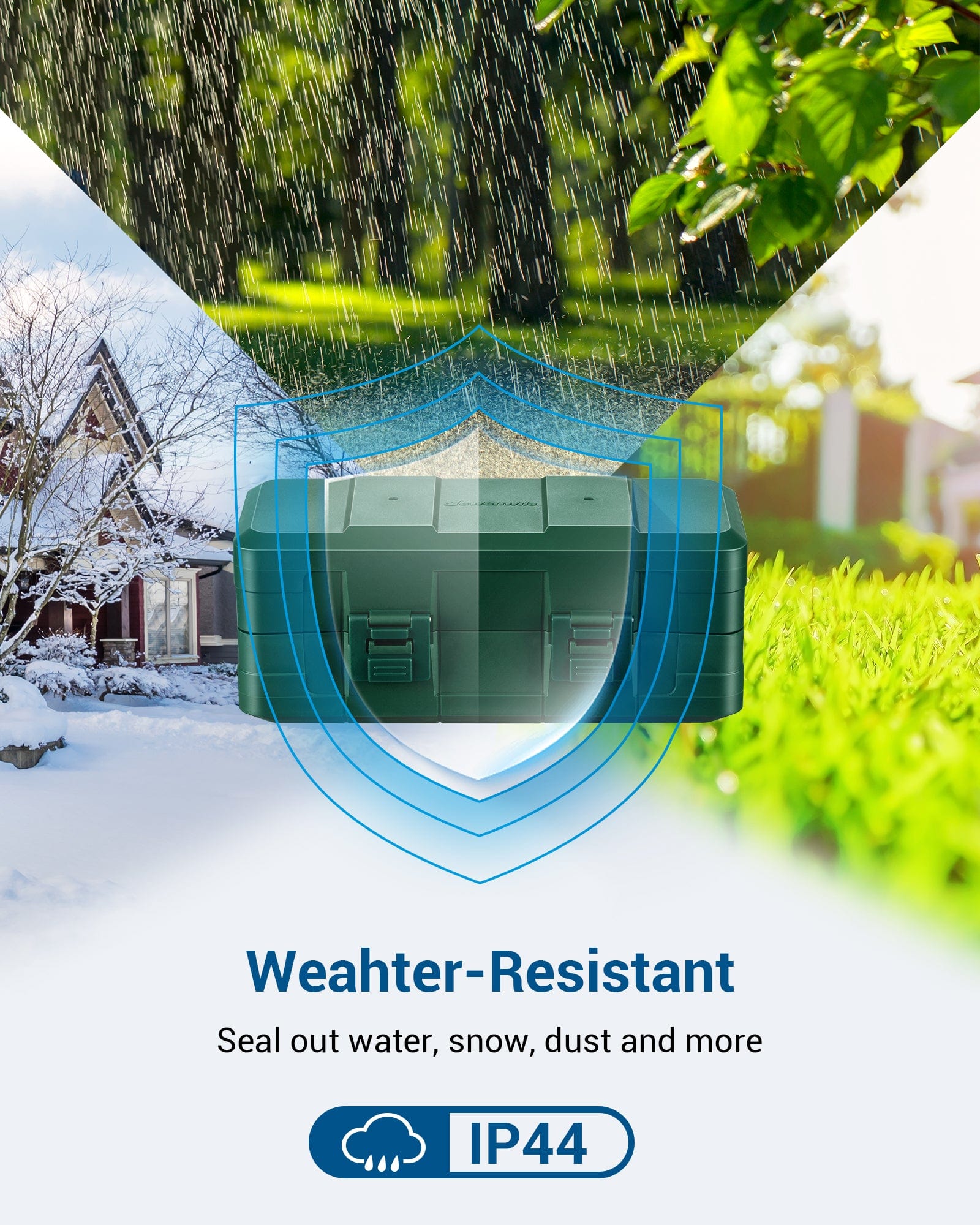 DEWENWILS Outdoor Extension Cord Cover, Weatherproof Connection Box with PP Material, Waterproof Electrical Cord Protector (3 Pack)-HCSS03G