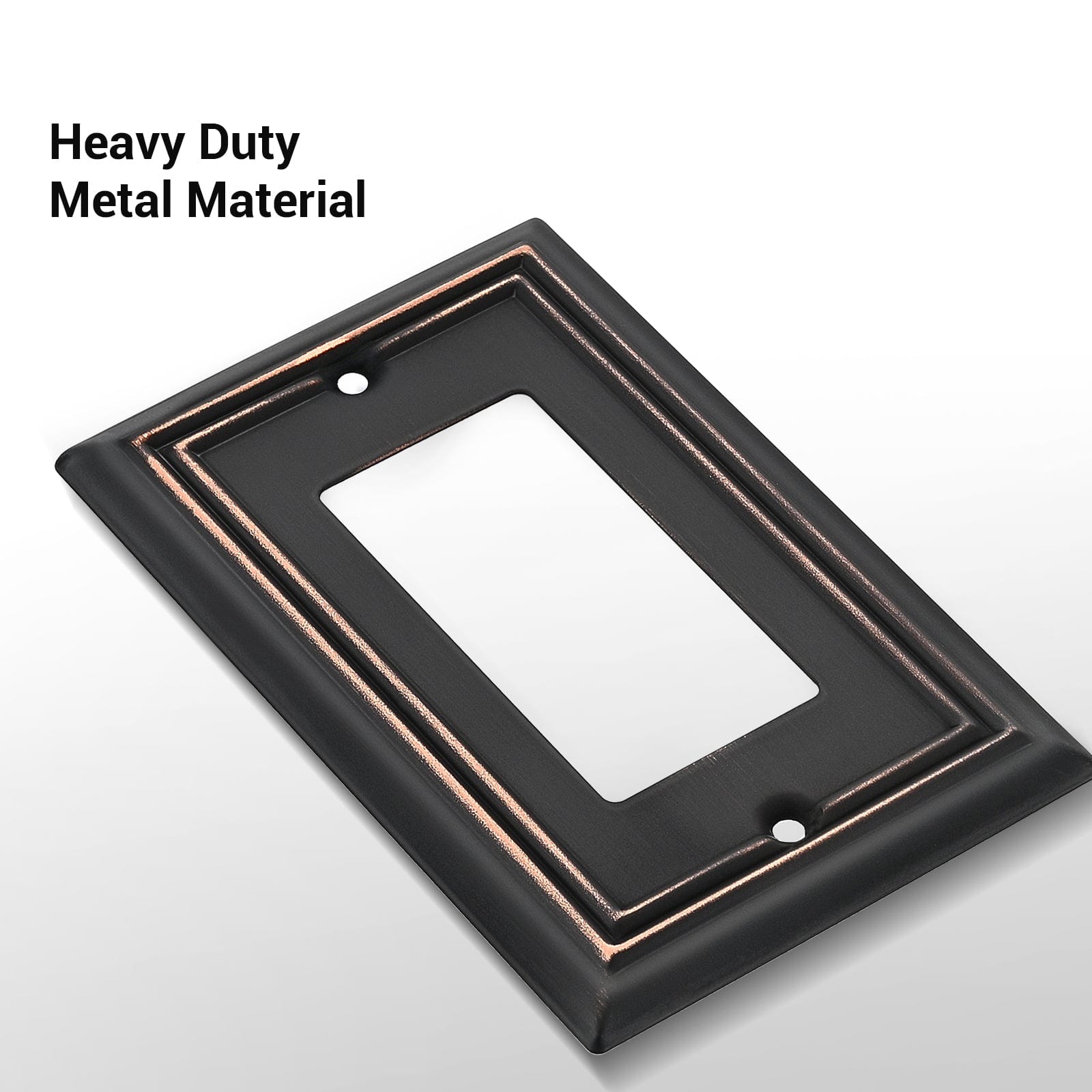 DEWENWILS 4-Pack Metal Wall Outlet Cover, Decorator Wall Plates for Receptacle, GFCI Outlet, Dimmer Switch, Aged Bronze-HRWP14B