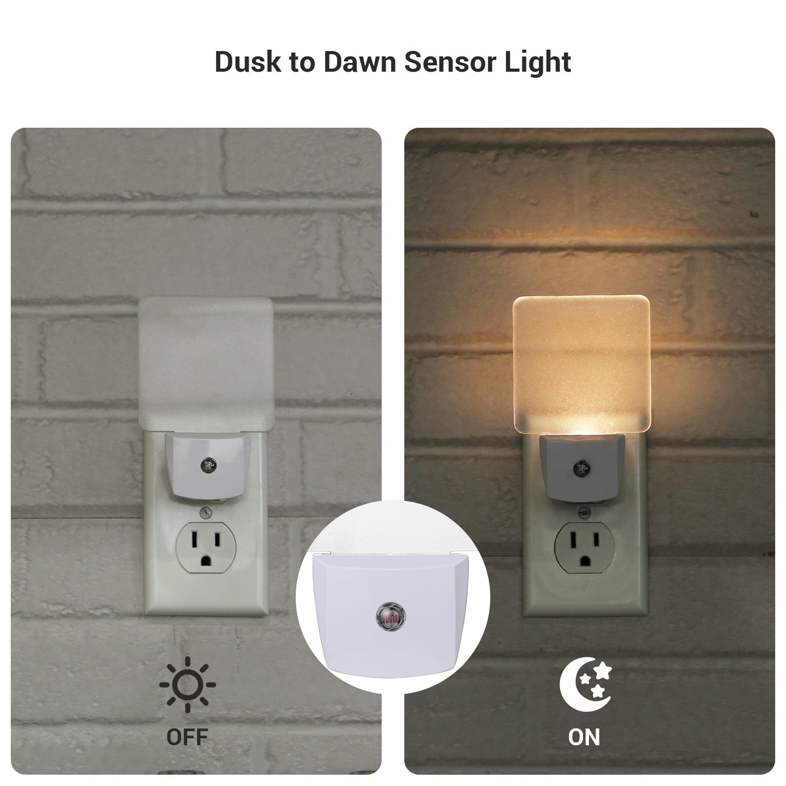 DEWENWILS 4-Pack Plug-in LED Night Light with Light Sensor,Warm White, Dusk to Dawn Sensor Flat Nightlight for Bathroom, Hallway, Bedroom, Living Room-HPSL03H