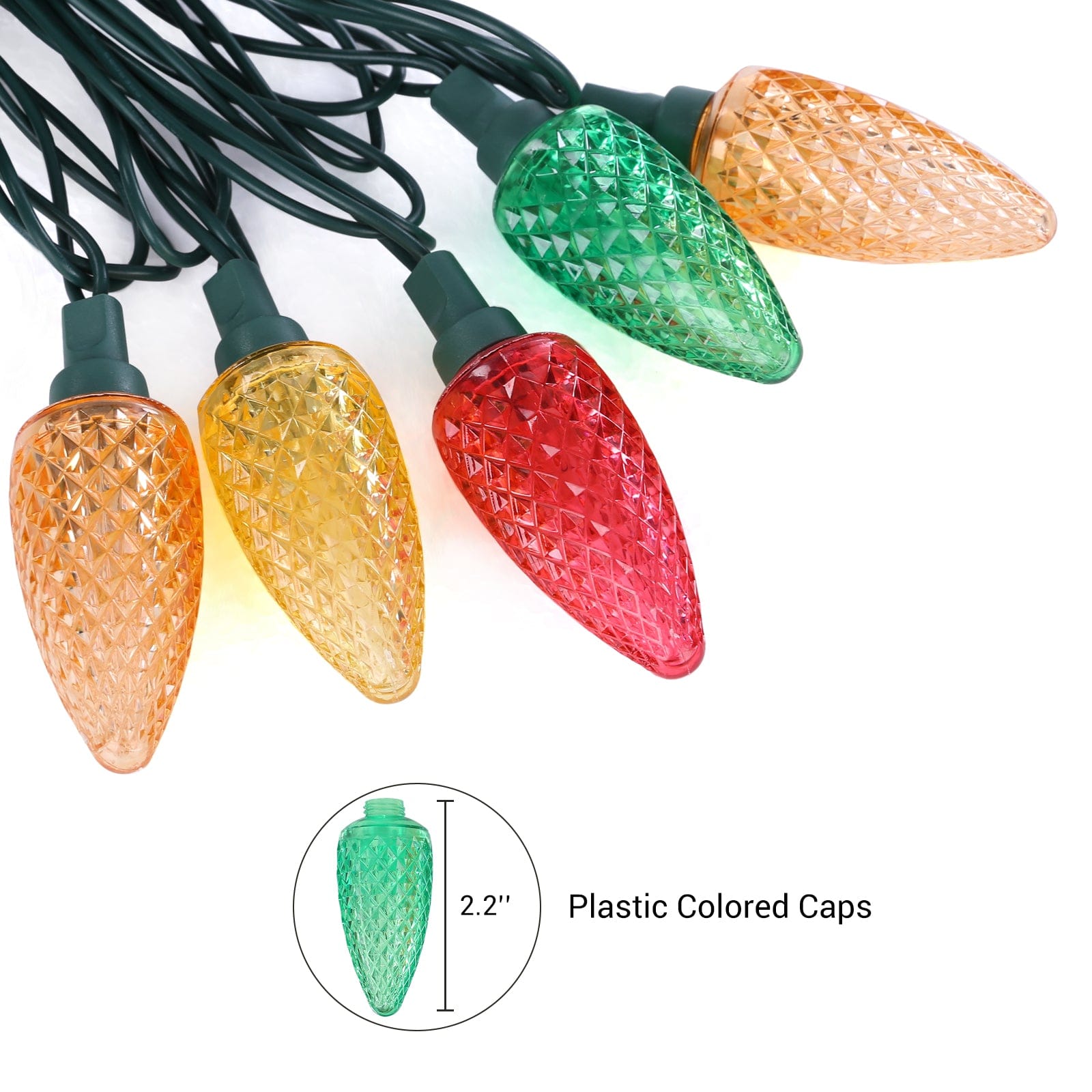 DEWENWILS C9 LED Christmas Lights Outdoor, 33.3ft 50LED Christmas String Lights, Waterproof, Multi-Color Outdoor Decorations for Christmas Tree, Patio, Garden, Yard-HCSL11A