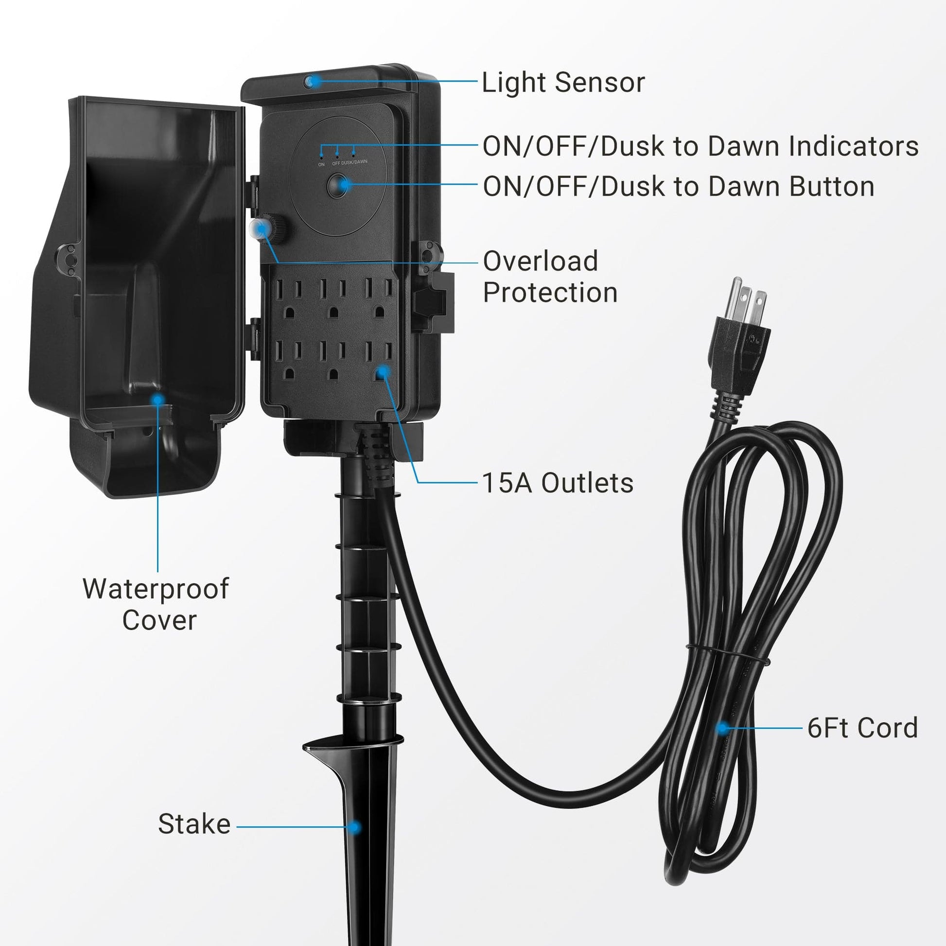 Outdoor Power Stake with Timer