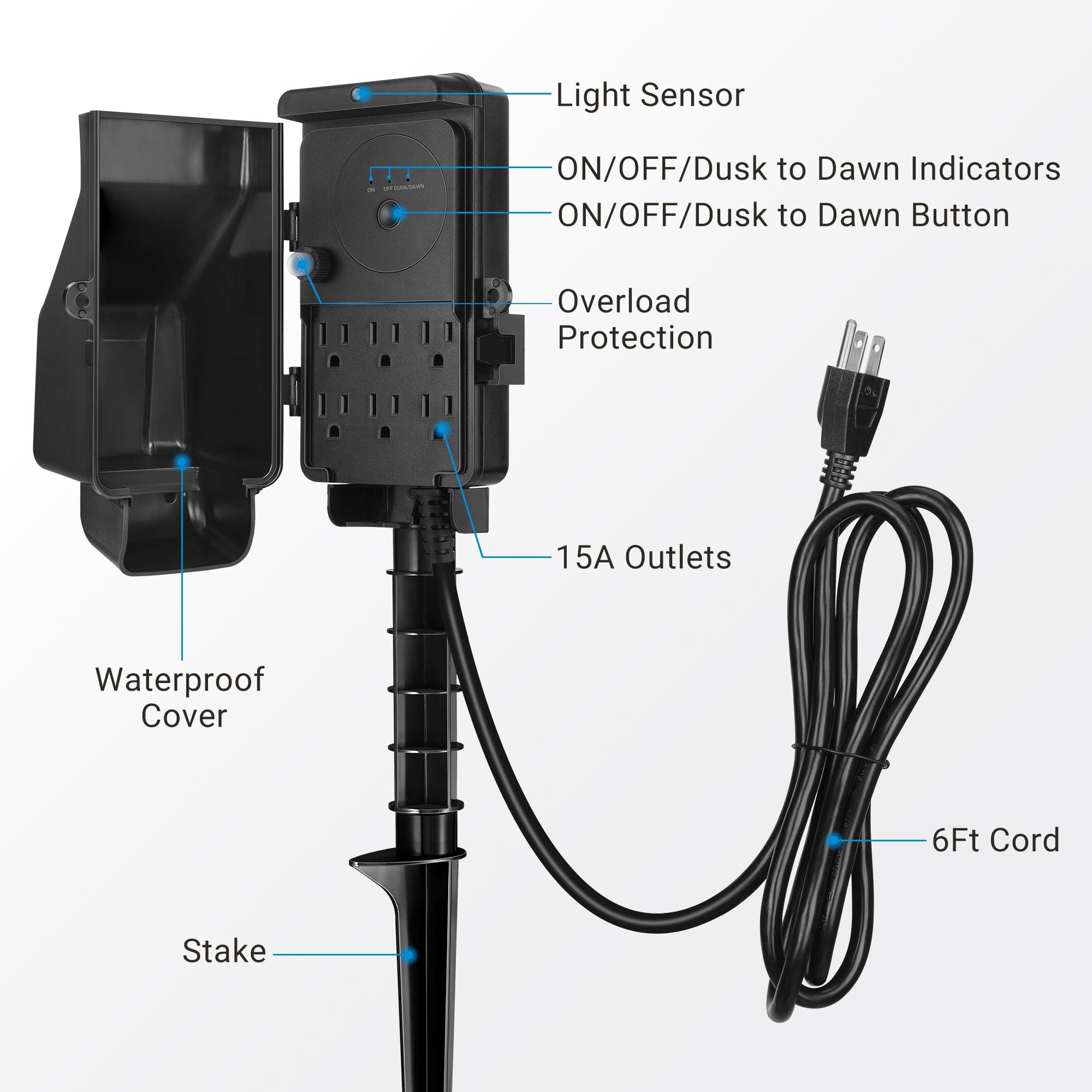 Outdoor Power Stake with Timer