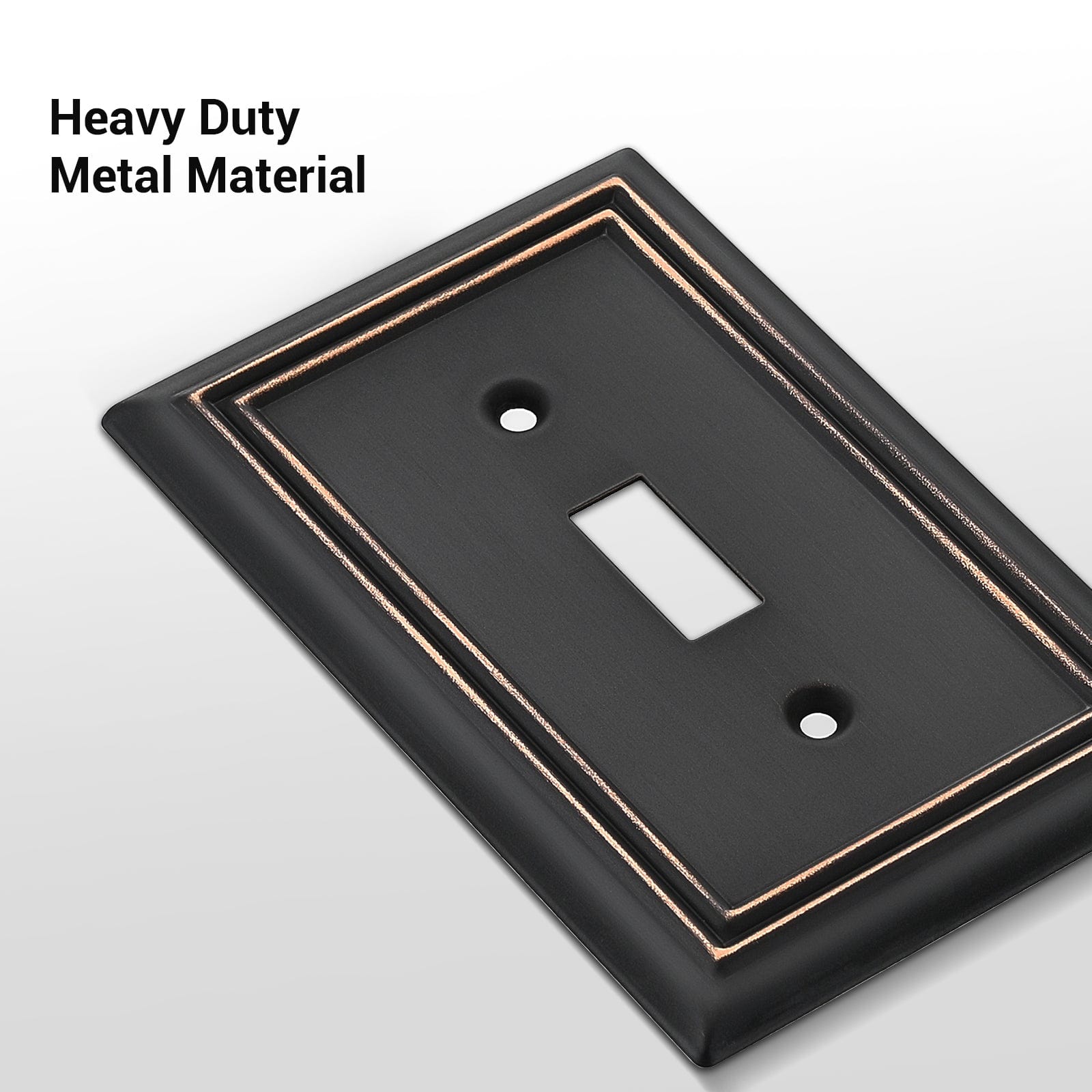 DEWENWILS 4 Pack Toggle Wallplates, Aged Bronze Light Switch Covers, Heavy Duty Matel Material-HTWP14B