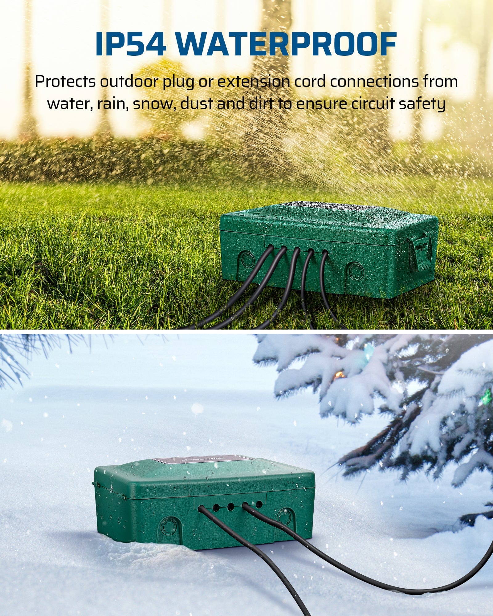 DEWENWILS Outdoor Electrical Box, Waterproof Power Cord Protector for Electrical Connections for Extension Cords-HCCB01C