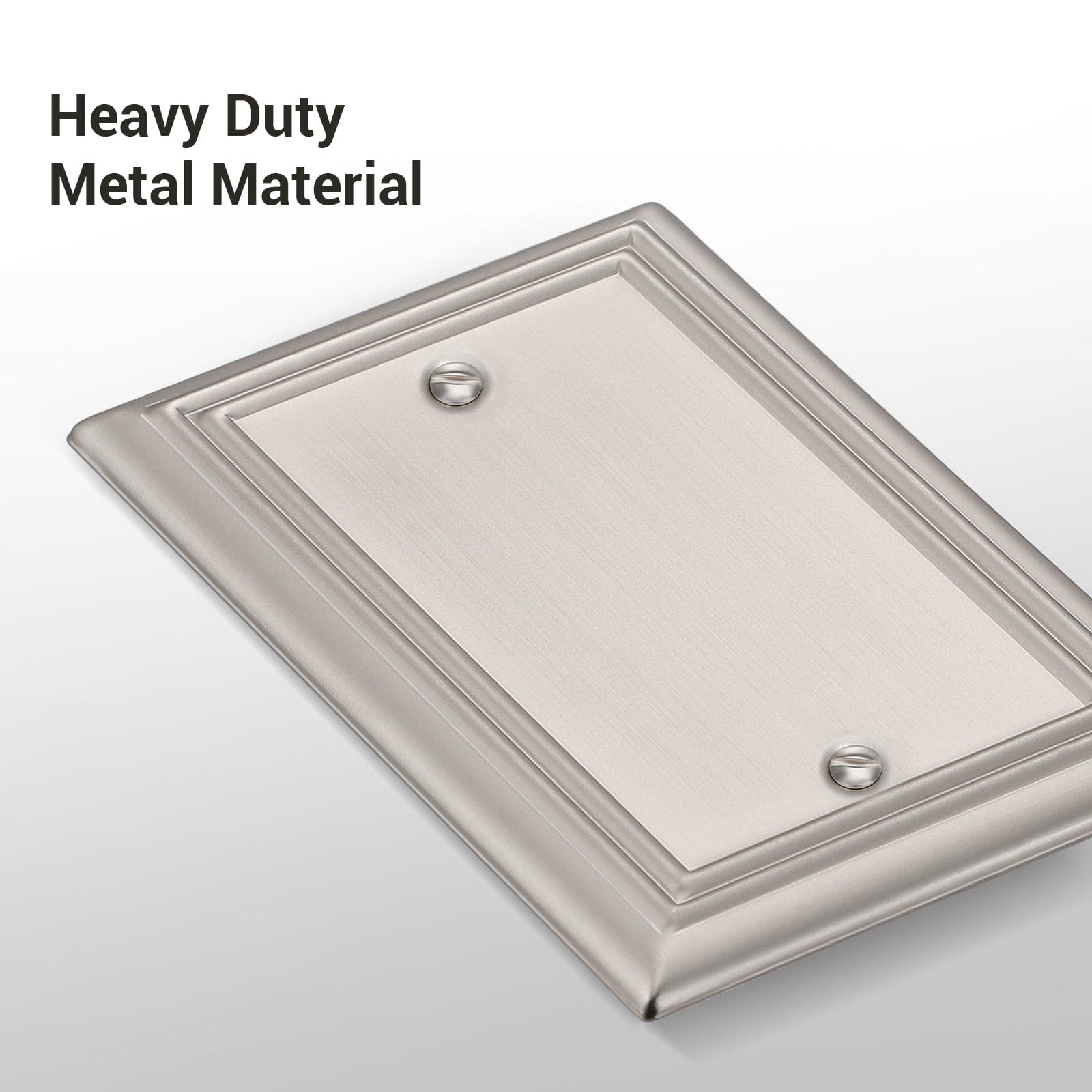 DEWENWILS 4-Pack Blank Wallplates, Brushed Nickel Outlet Cover, Stanless Steel-HBWP14A