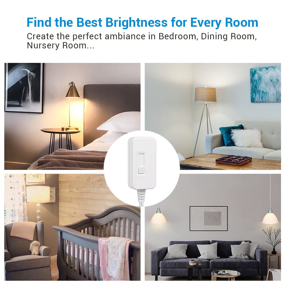 Dimmer switch helps you find the best brightness for every room and create the perfect ambiance in the bedroom, dining room, or nursery room