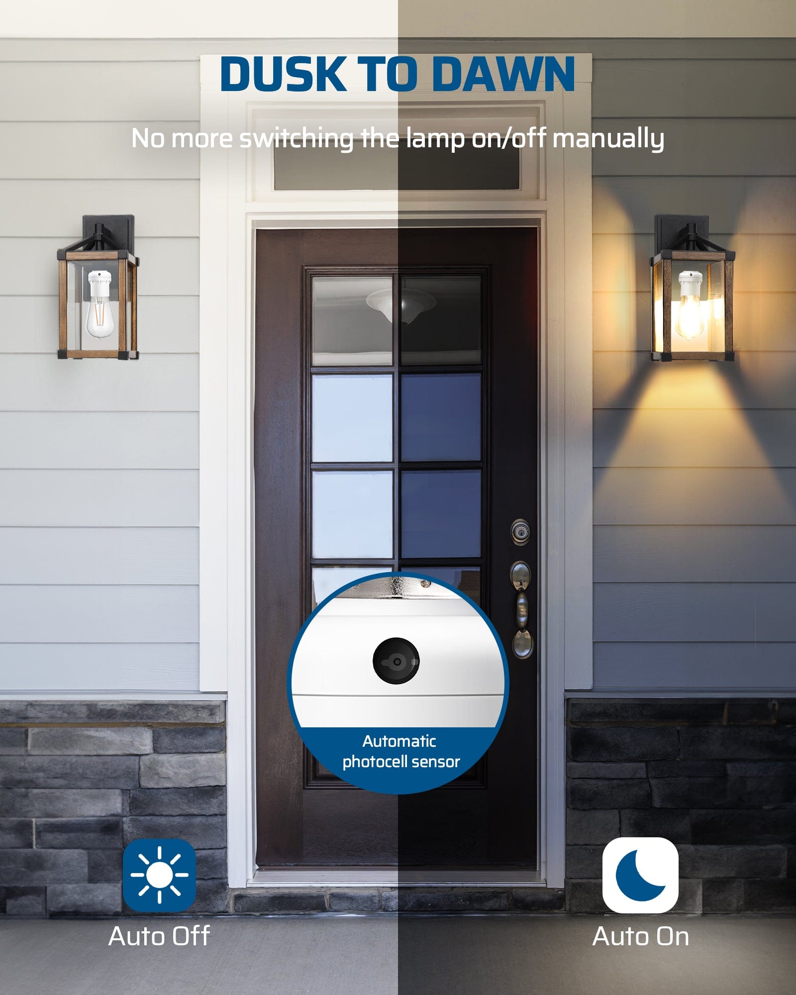 DEWENWILS Light Sensor Socket, Dusk to Dawn Light Socket Adapter, 360° Sensor Rotation, E26/E27 Light Bulb Sockets for Porch Light, Wall Light, Compatible with LED/INC/CFL/Halogen Bulbs, 2 Pack-HSLS02G