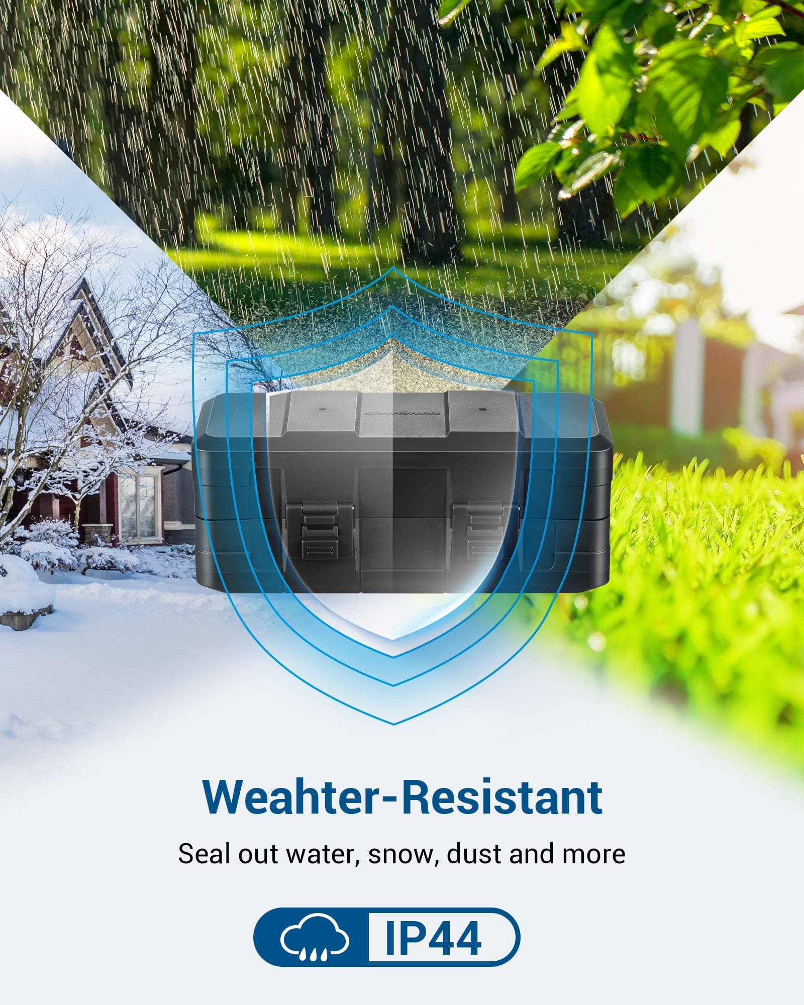 DEWENWILS Outdoor Extension Cord Cover, Weatherproof Connection Box with PP Material, Waterproof Electrical Cord Protector (3 Pack)-HCSS03F