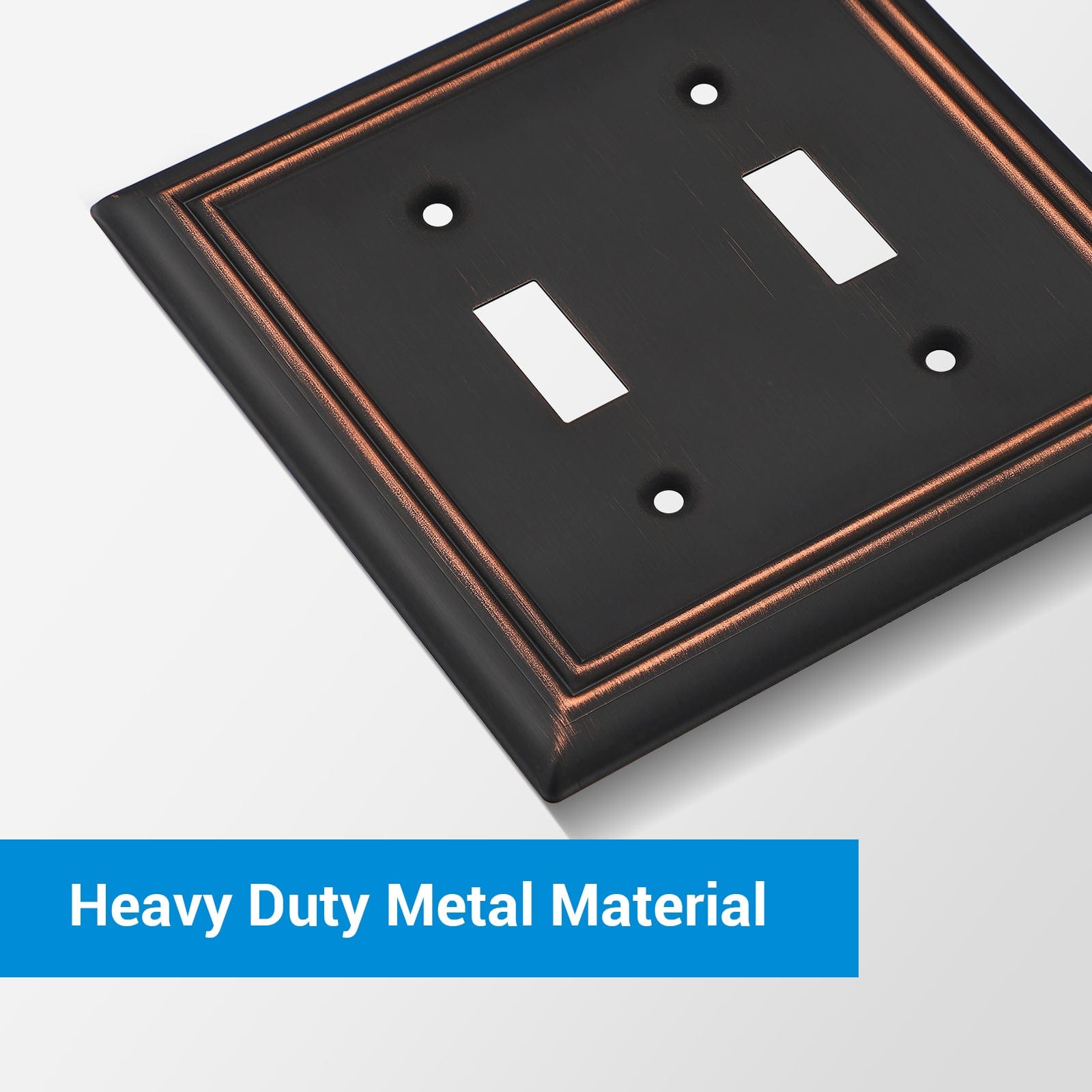 DEWENWILS 2 Pack Toggle Wallplates, Aged Bronze Light Switch Covers, Heavy Duty Matel Material-HTWP22B
