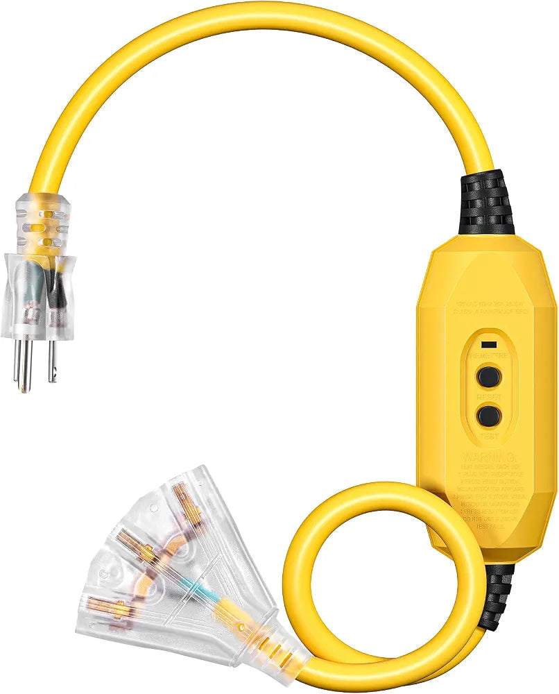 DEWENWILS 3 FT Automatic Reset GFCI Extension Cord Outdoor, UL Listed