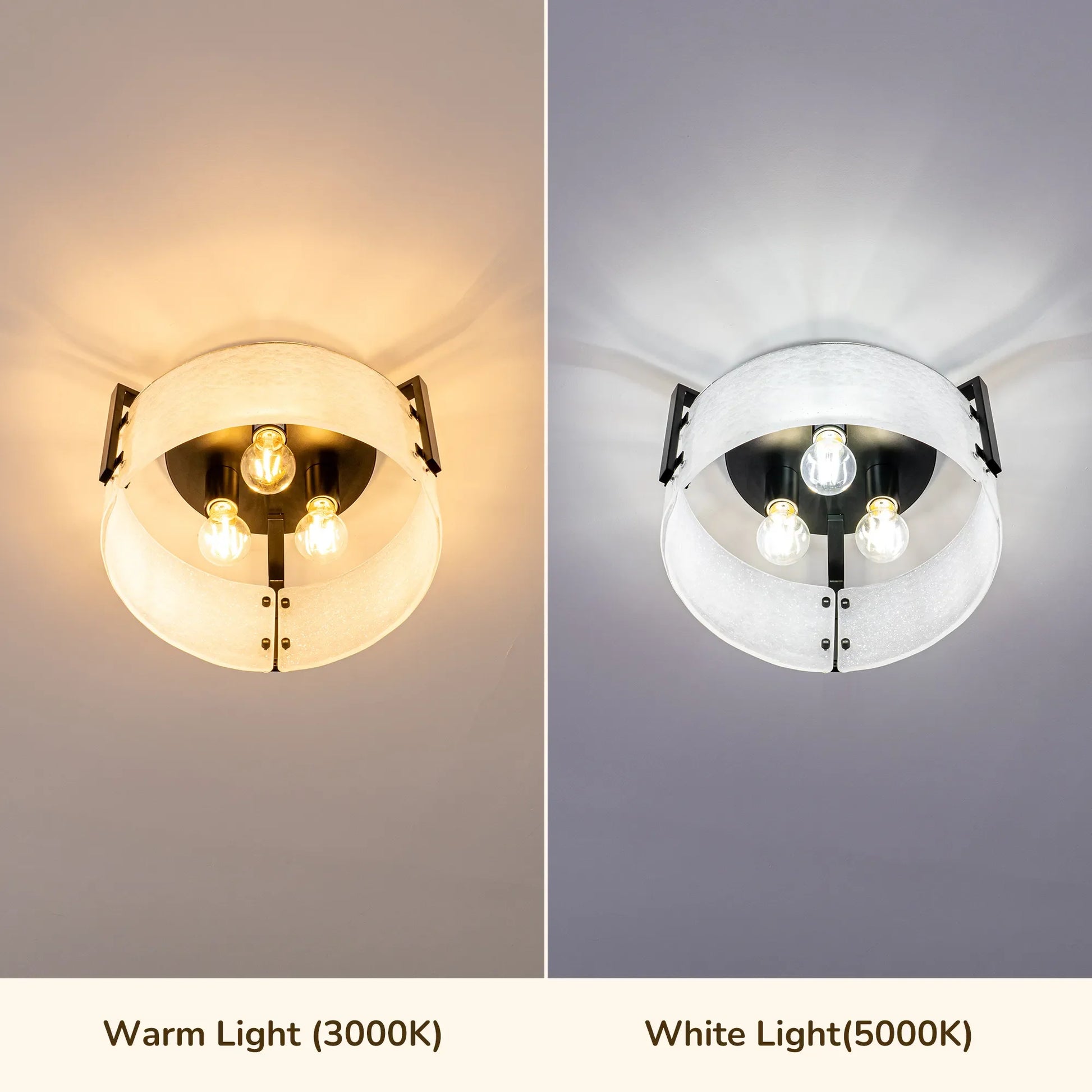 3-Light Opal White Glass Flush Mount (16")