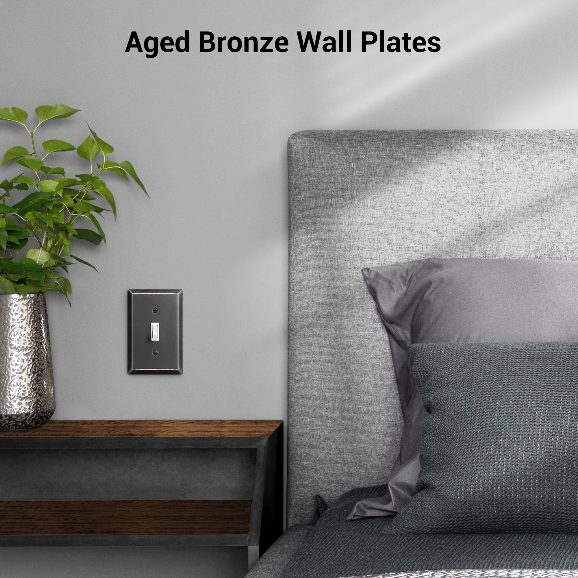 DEWENWILS 4-Pack Toggle Light Switch Cover, Metal Light Switch Plates in Aged Bronze-HTWP02B