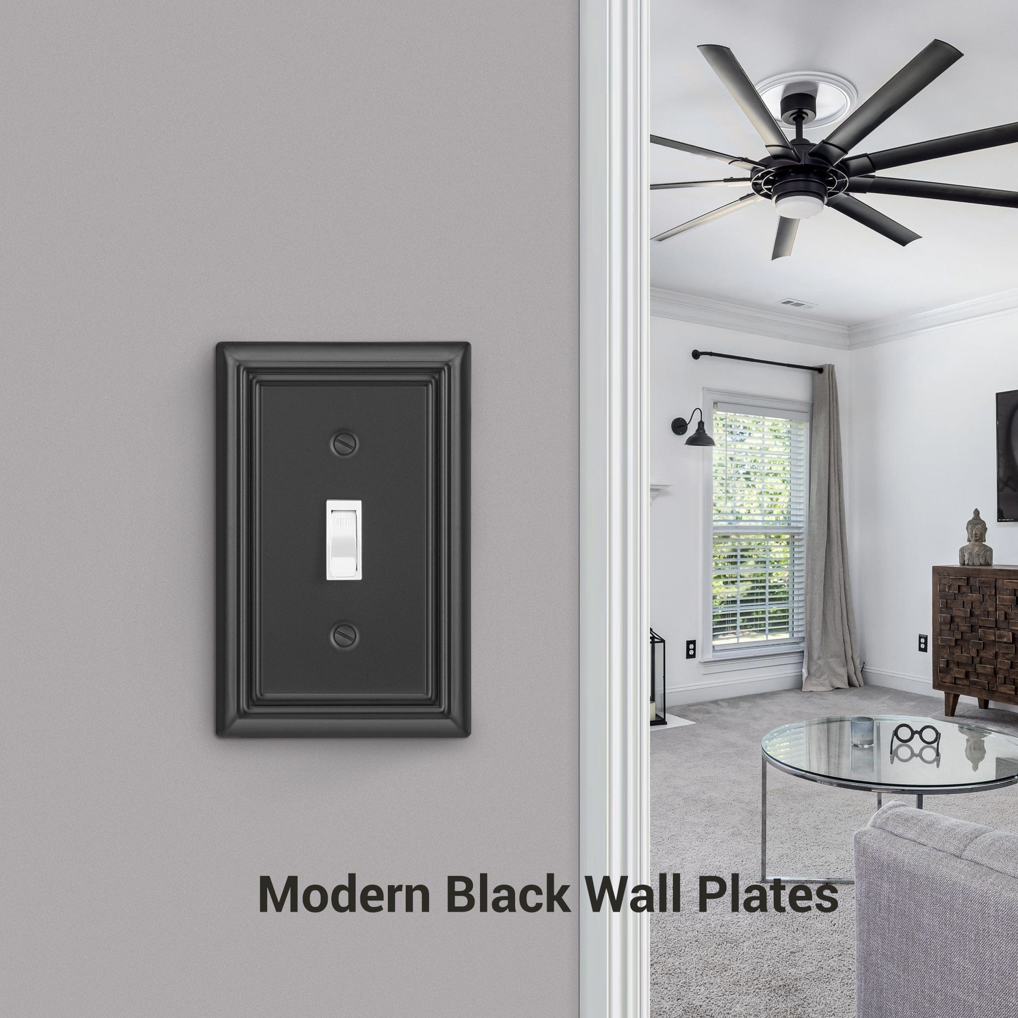 DEWENWILS 4-Pack Toggle Wall Plates, Metal Light Switch Cover with Black Finish, Heavy Duty Face Plates for Home Decor-HTWP14D