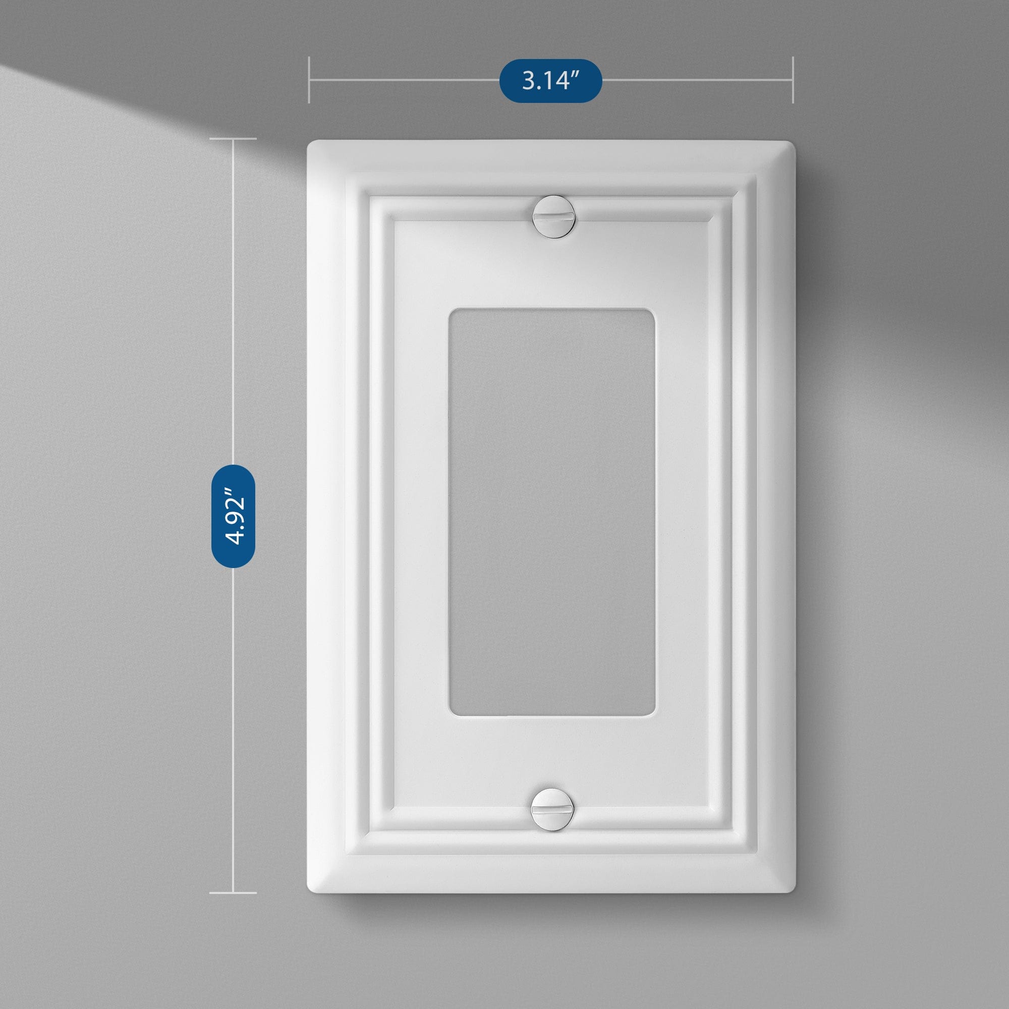 DEWENWILS Decorator Wall plates, White Finish Outlet Covers, Metal Face Plates for Electrical Outlets, GFCI, Dimmer Switch, 4-Pack-HRWP14C
