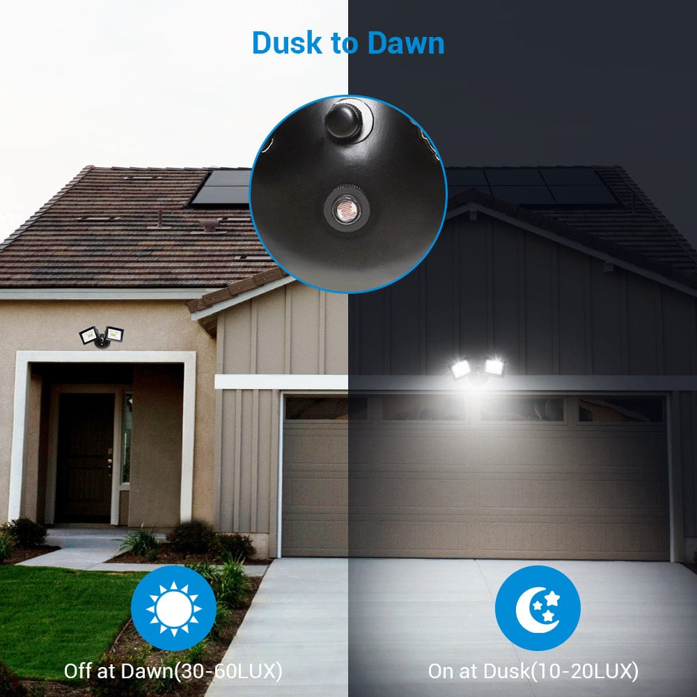 DEWENWILS 5,400 Lumens, 62W, Dusk to Dawn LED Flood Light Outdoor, 5000K Daylight, IP65 Waterproof for Garge, Backyard, Porch-HHSL03A