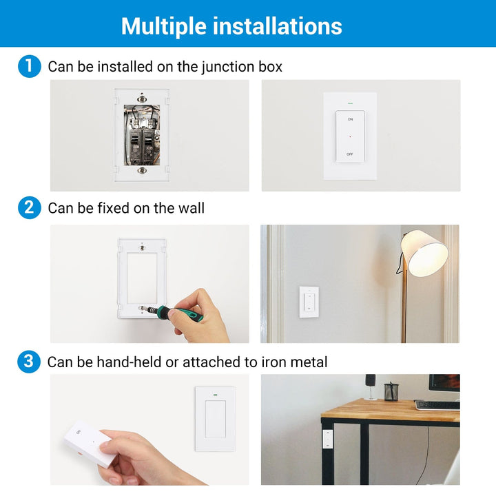 DEWENWILS Indoor Remote Control Outlet, Remote Wall Light Switch ...
