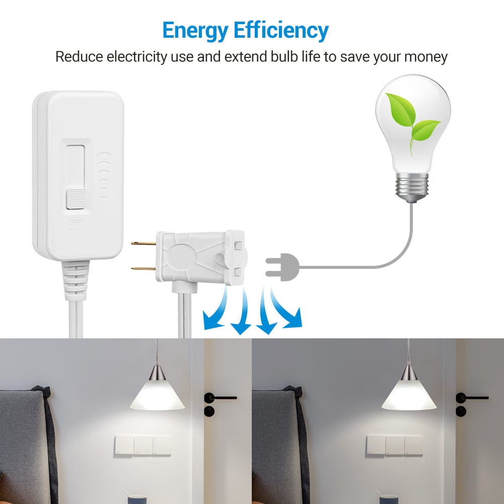 Dimmer switch helps reduce electricity use and extend bulb life to save your money