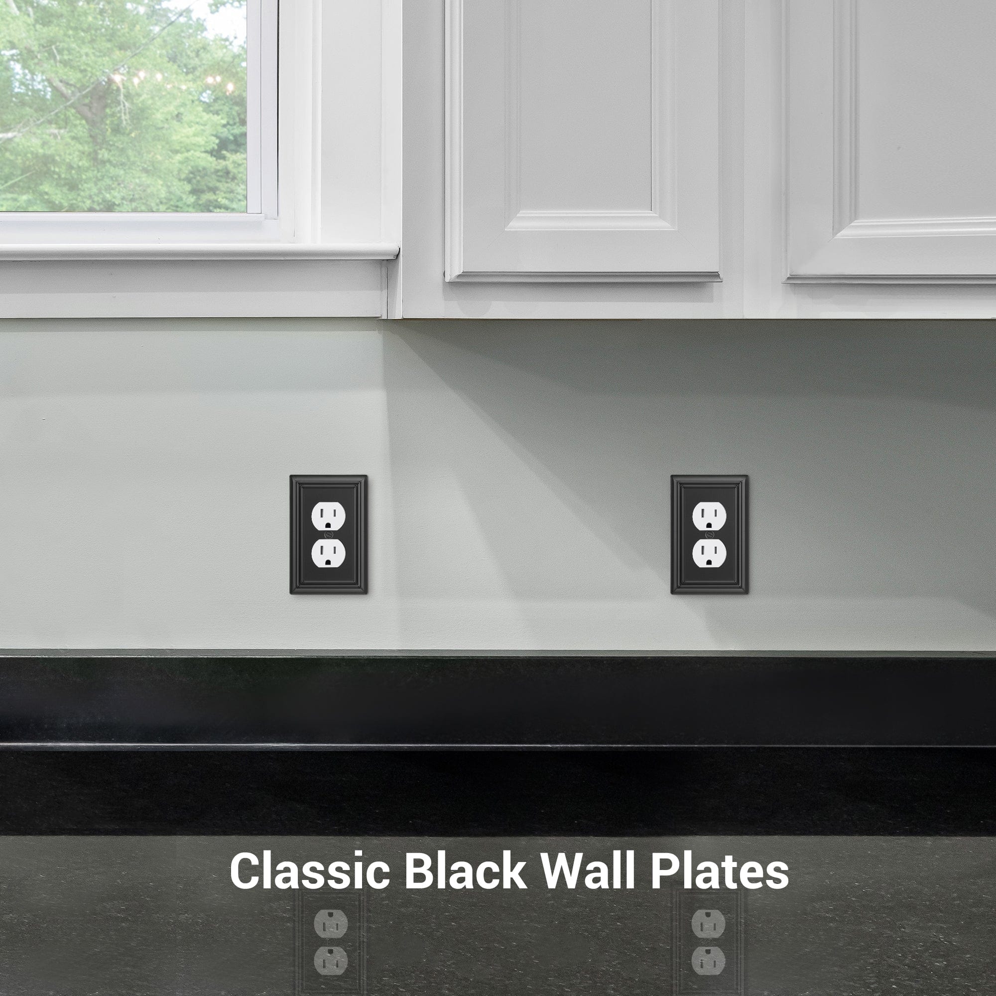 DEWENWILS 4-Pack Metal Duplex Wallplates, Black Finish Outlet Covers for Electrical Outlets-HDWP14D