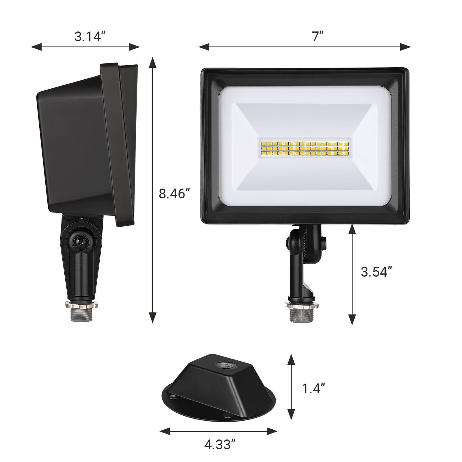 DEWENWILS 34W LED Flood Light Outdoor, 3200LM Super Bright (400W Equivalent), IP65 Waterproof Knuckle Mount LED Flood Light, 5000K LED Security Light for Garden, Yard, Garage-HFLB03A