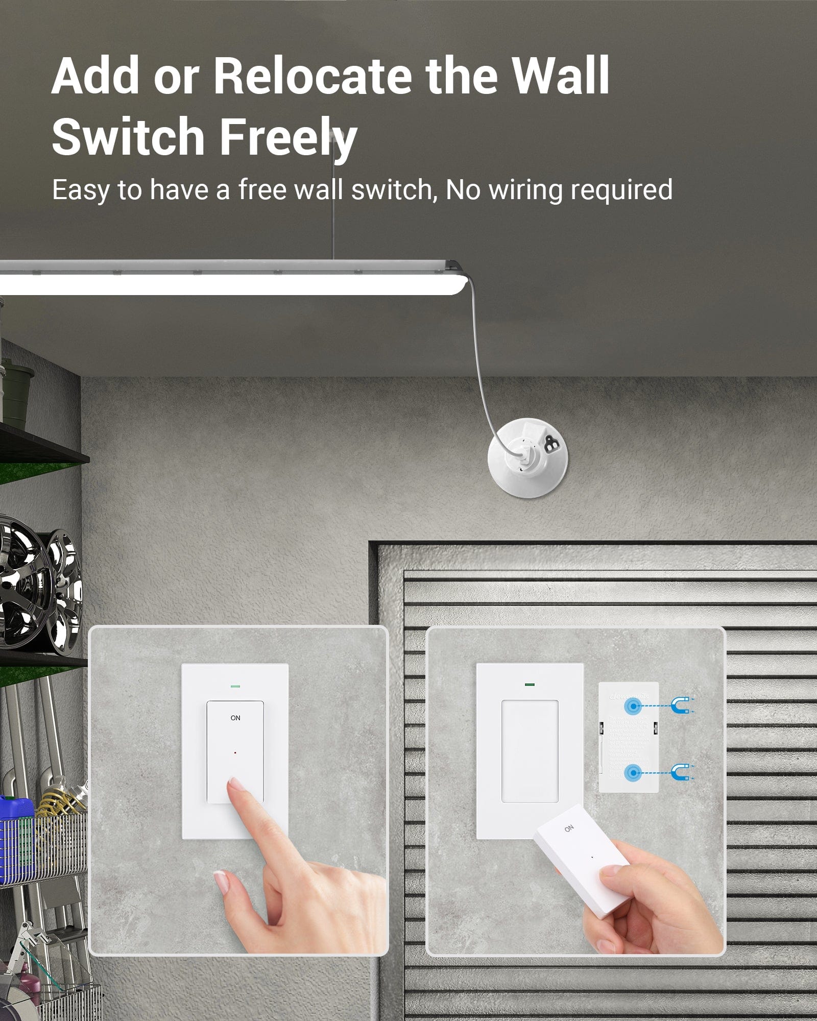Light Socket to Plug Adapter: Allows you to add or relocate a wall switch freely without wiring for easy control.