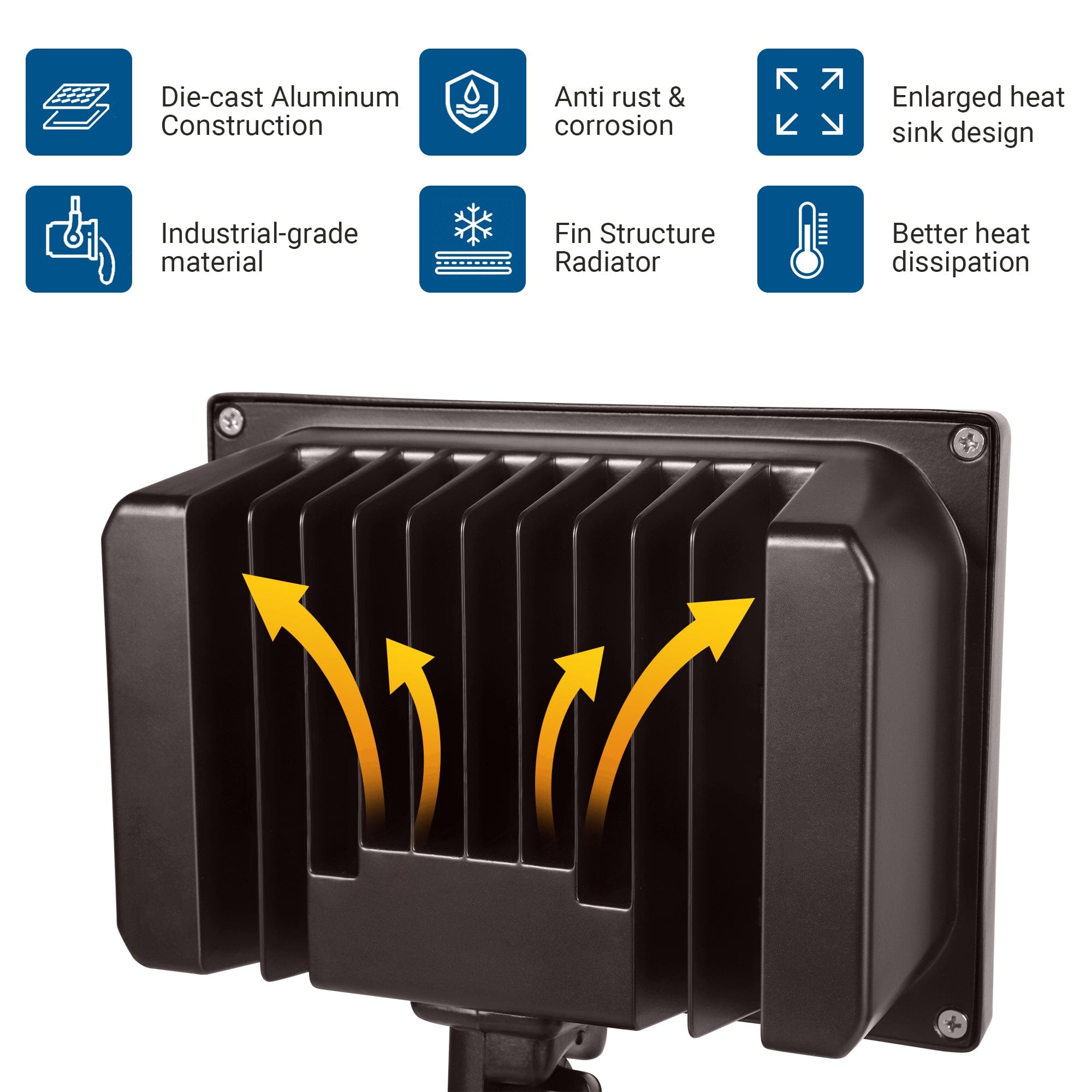 DEWENWILS 65W Flood Lights Outdoor, 6670 Lumen Super Bright (500W Equivalent) IP65 Waterproof Knuckle Mount LED Security Light, 5000K Daylight LED Flood Light for Garage, Patio, Yard, Brown-HFLB01D
