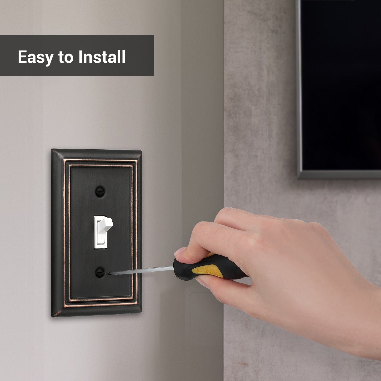 DEWENWILS 4 Pack Toggle Wallplates, Aged Bronze Light Switch Covers, Heavy Duty Matel Material-HTWP14B