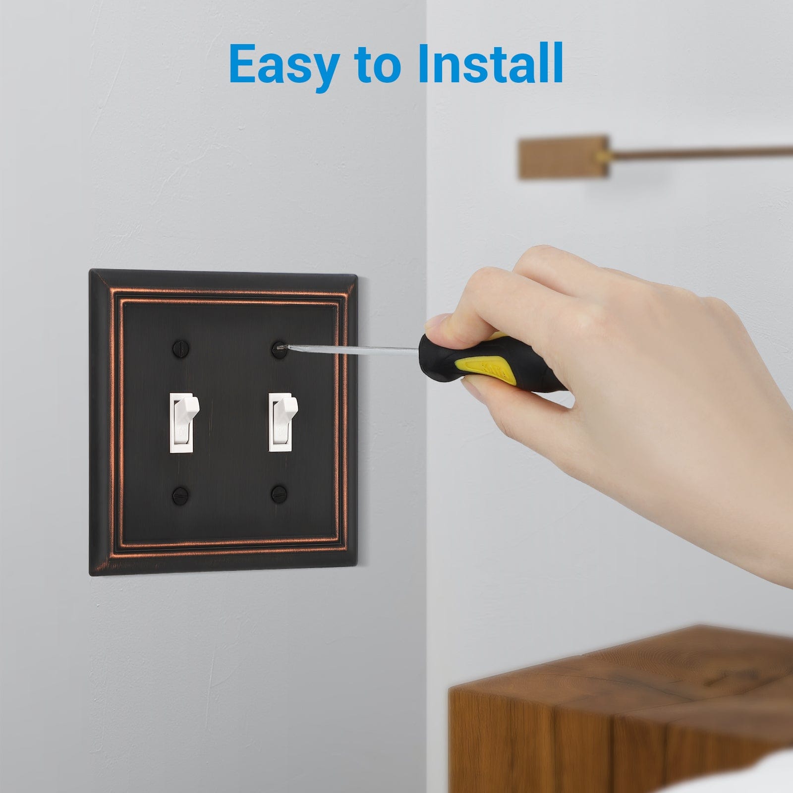 DEWENWILS 2 Pack Toggle Wallplates, Aged Bronze Light Switch Covers, Heavy Duty Matel Material-HTWP22B