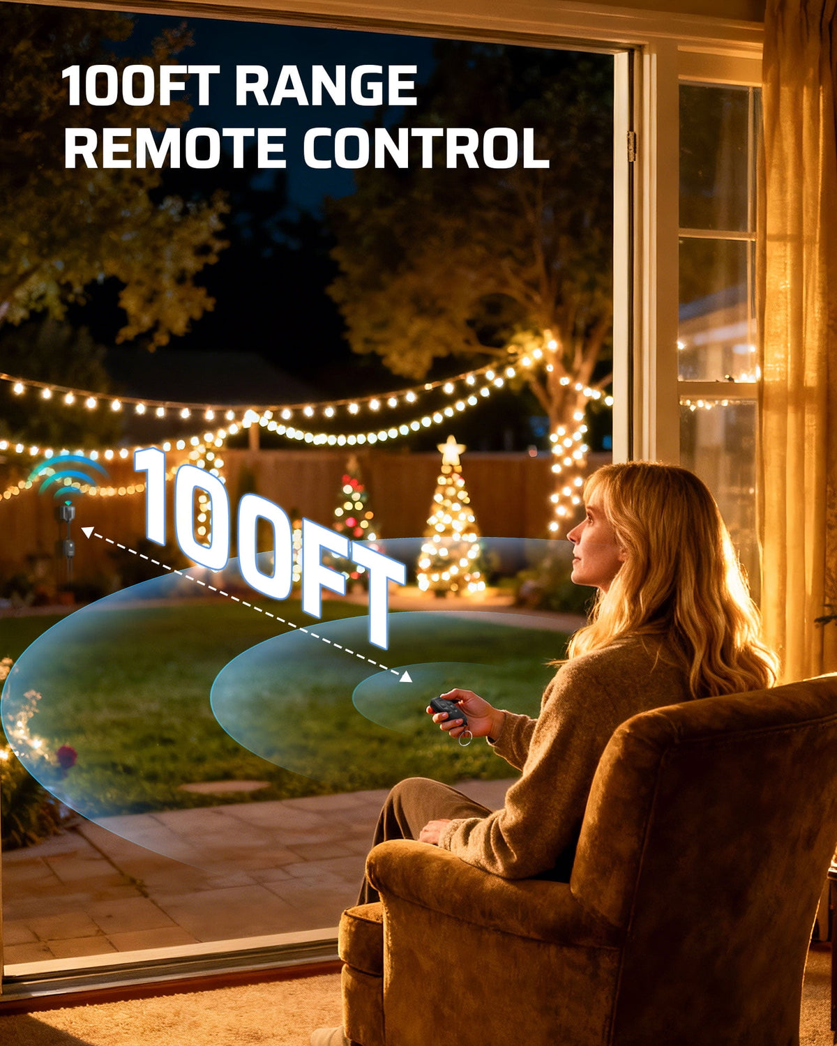 DEWENWILS Wi-Fi Matter Smart Dimmer Plug, Remote Control, 2 Grounded Outlets, Works with Alexa/Google Home, Support 200W Dimmable LED & 400W Tungsten Bulbs, Outdoor Dimmer for String Lights