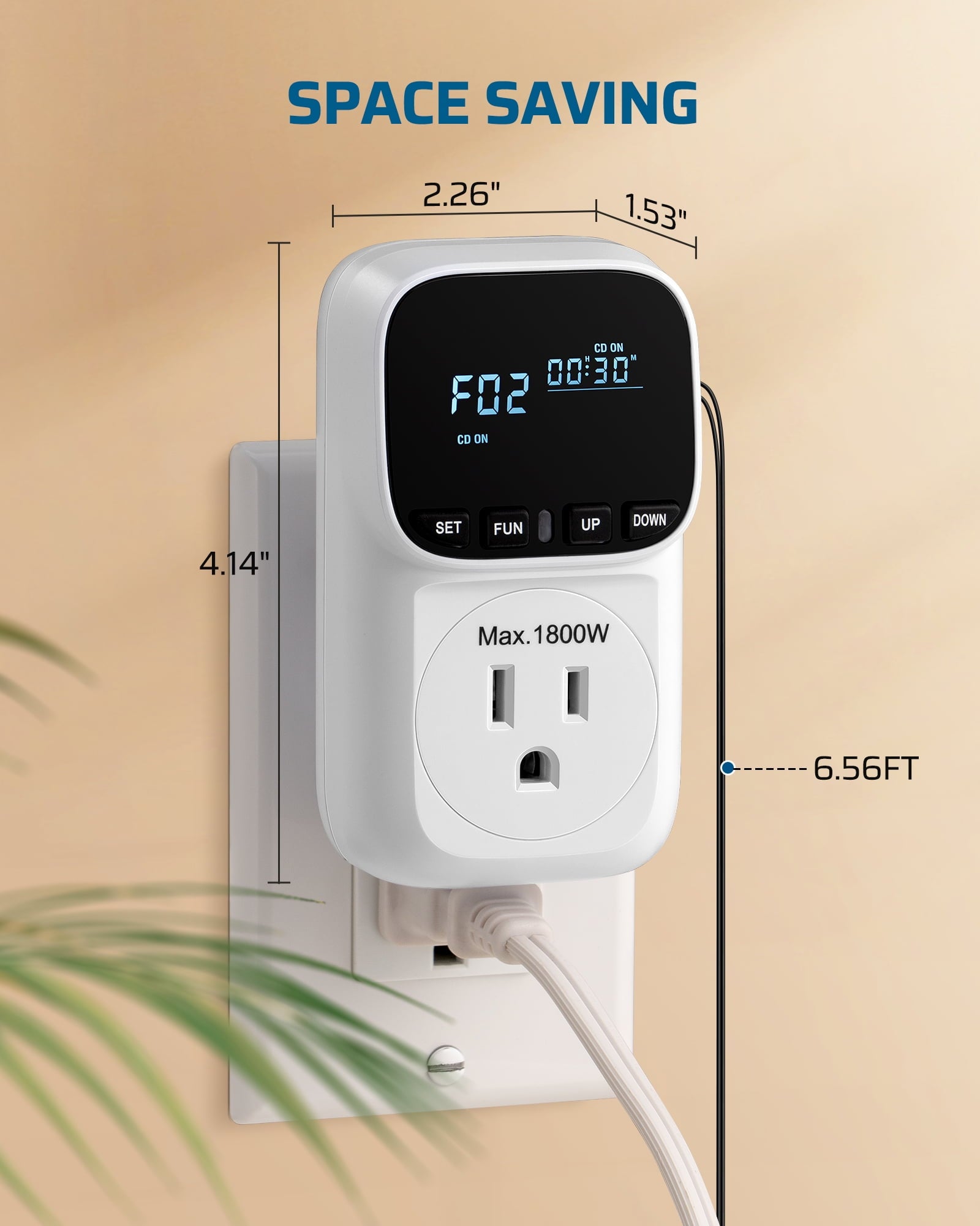 DEWENWILS Digital Temperature Controller, Heavy Duty 15A/1800W Thermostat Outlet Plug, VA Display Heating Cooling Control Timer, -40℉~210℉