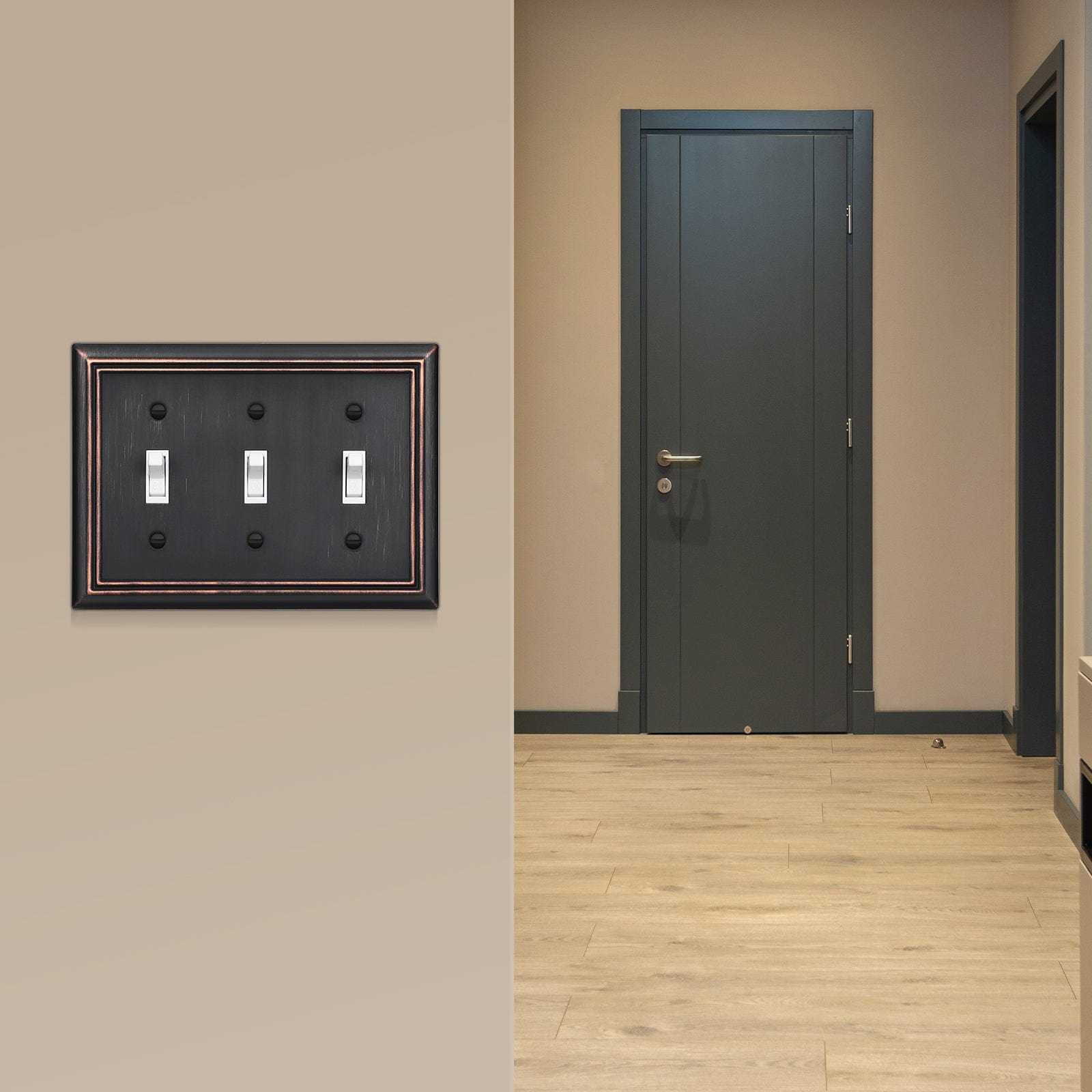 DEWENWILS 2 Pack Triple Toggle Wallplates, Aged Bronze Light Switch Covers, Heavy Duty Matel Material-HTWP32B