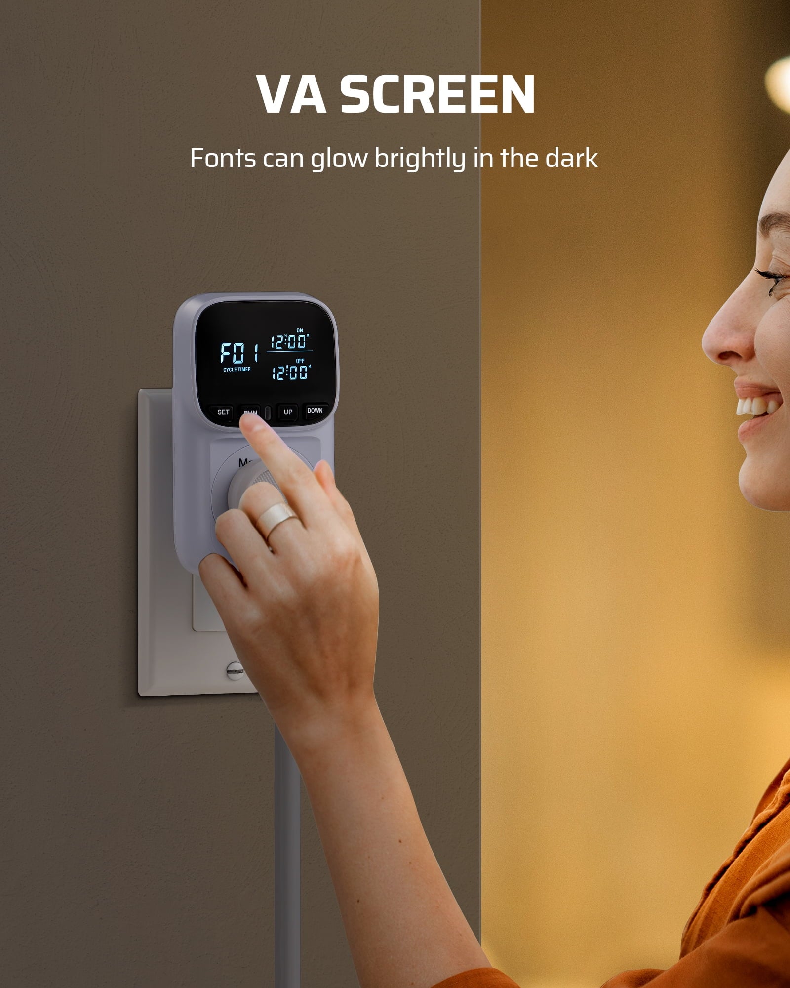 DEWENWILS Digital Temperature Controller, Heavy Duty 15A/1800W Thermostat Outlet Plug, VA Display Heating Cooling Control Timer, -40℉~210℉