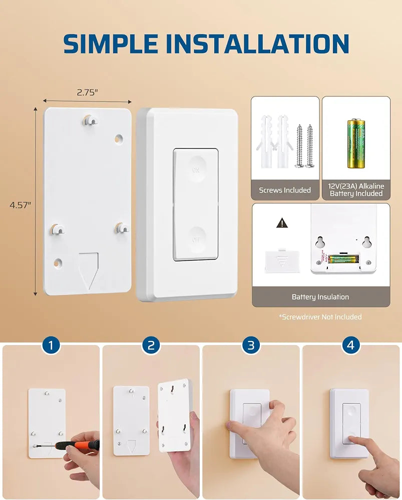 DEWENWILS Remote Switch Outlet with Side Outlet, 15A/1875W, ETL Listed
