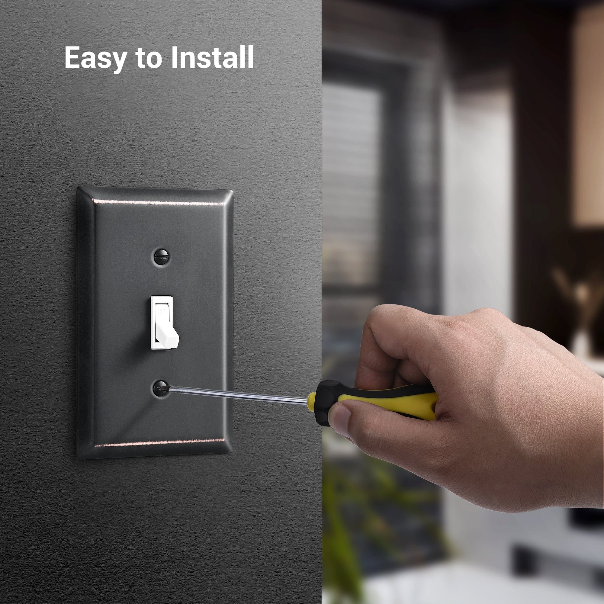 DEWENWILS 4-Pack Toggle Light Switch Cover, Metal Light Switch Plates in Aged Bronze-HTWP02B