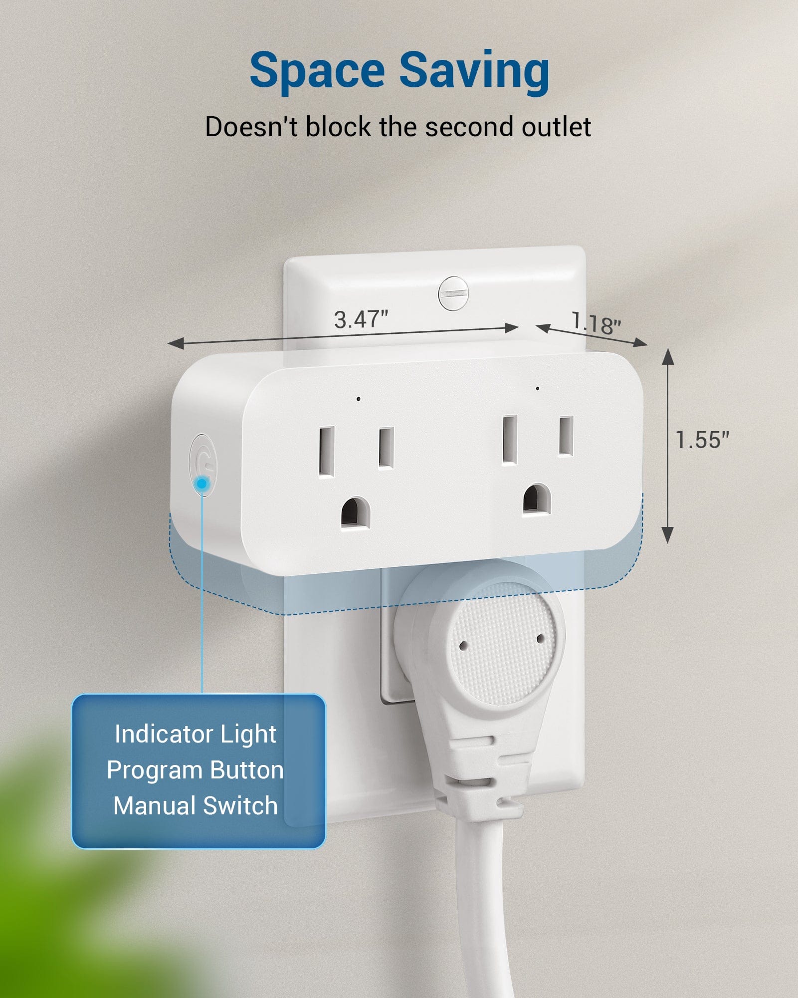 DEWENWILS Remote Control Outlet Wireless Light Switch, 2 Independent Control Sockets Electrical Remote Outlet Switch for Plug in Pendant Light, No Wiring,100 Ft Range, FCC Listed-SHRLS11W