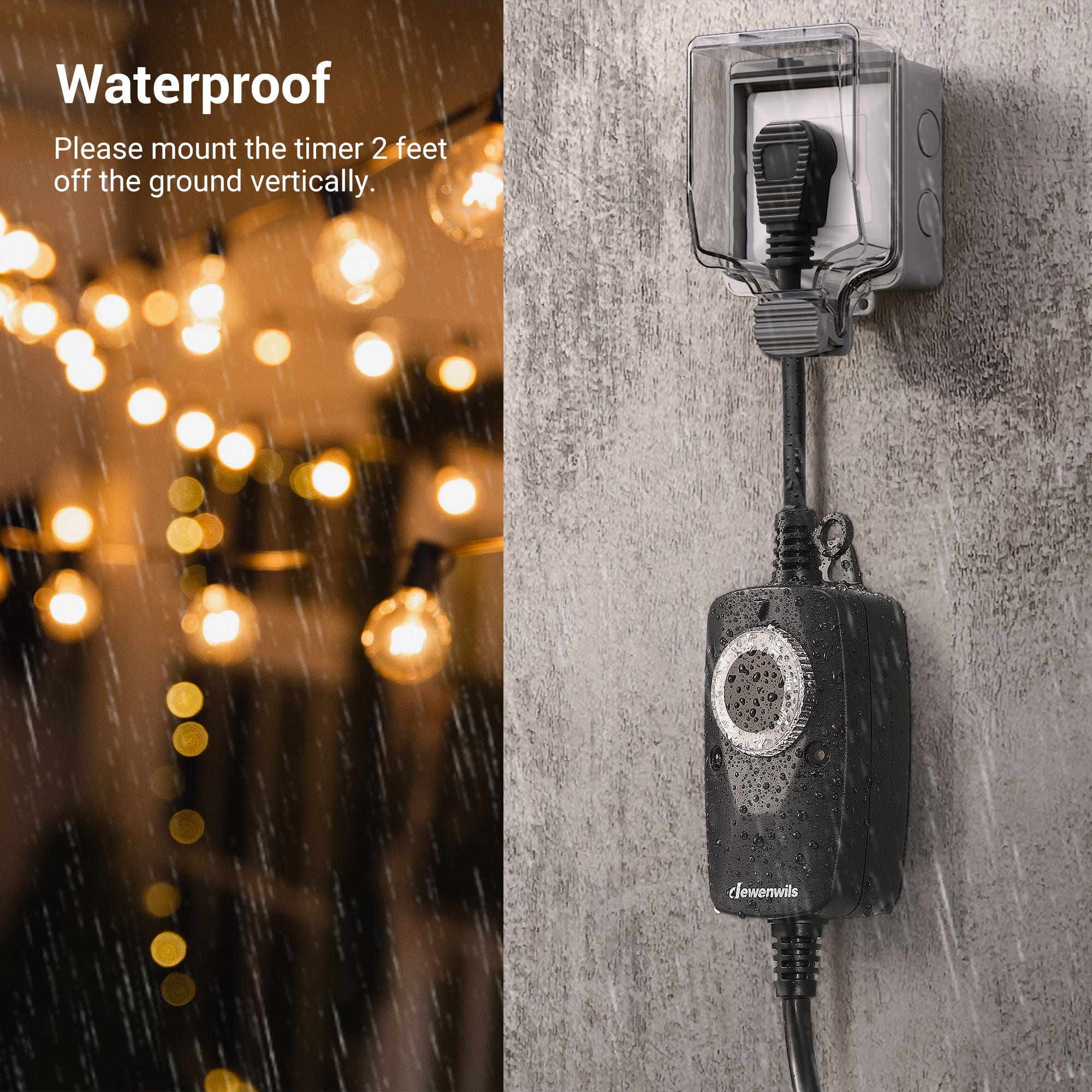 Super Bright LEDs Outdoor Dusk-to-Dawn/Countdown Timer W/ 3 Grounded Outlets - 15 Amps - Outdoor Mechanical Timer