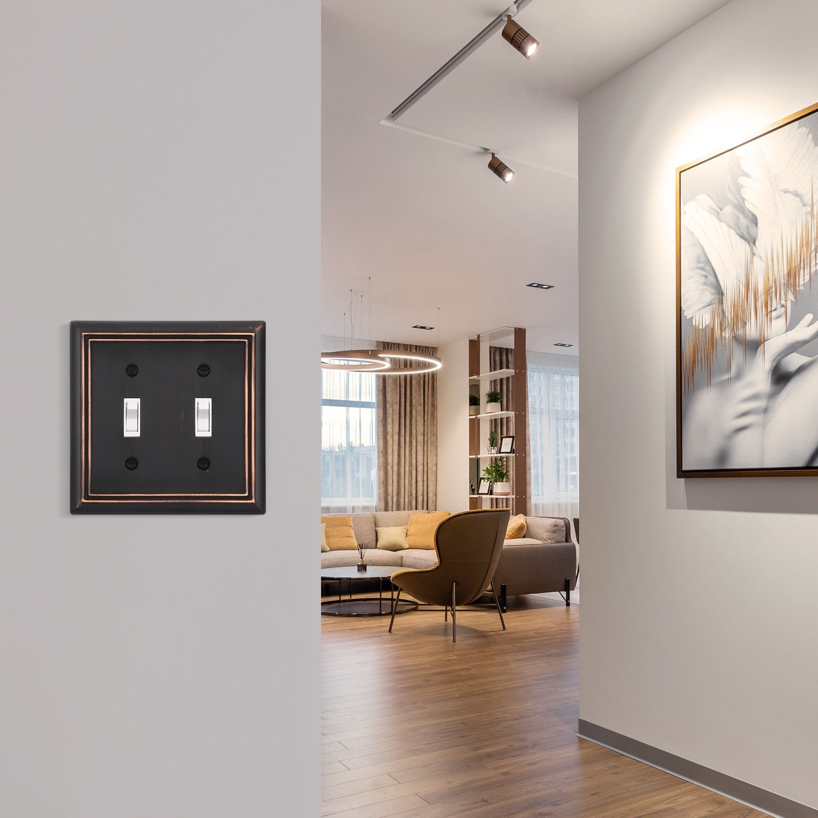 DEWENWILS 2 Pack Toggle Wallplates, Aged Bronze Light Switch Covers, Heavy Duty Matel Material-HTWP22B