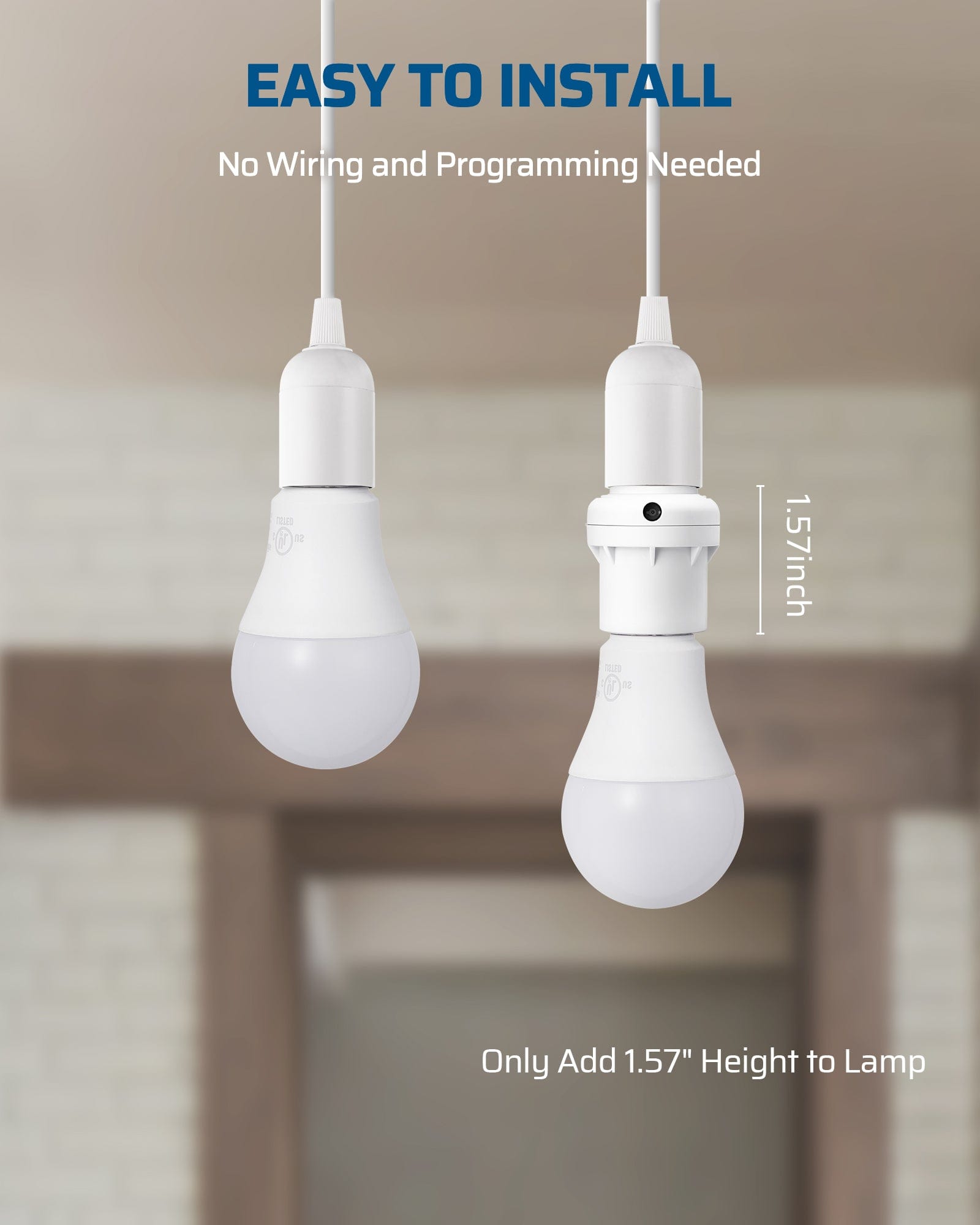 DEWENWILS Light Sensor Socket, E26/E27 Light Socket Adapter, 360° Sensor Rotation, Dusk to Dawn Light Bulb Sockets for Porch Light, Wall Light, Compatible with LED/INC/CFL/Halogen Bulbs, 4 Pack-HSLS04G