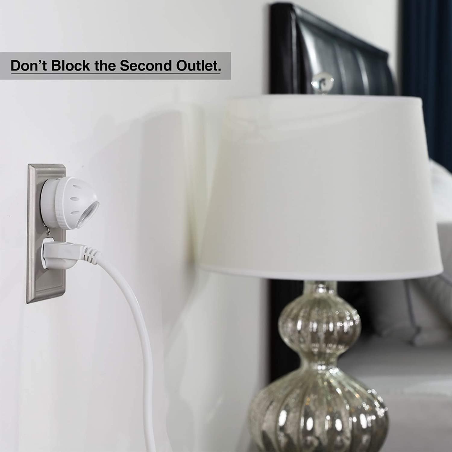 DEWENWILS LED Plug in Night Lights with Auto Dusk to Dawn Sensor, 360° Rotating, Directional Nightlights for Kids, Hallway, Bathroom, Bedroom, Daylight (4 Pack)-HPSL01R