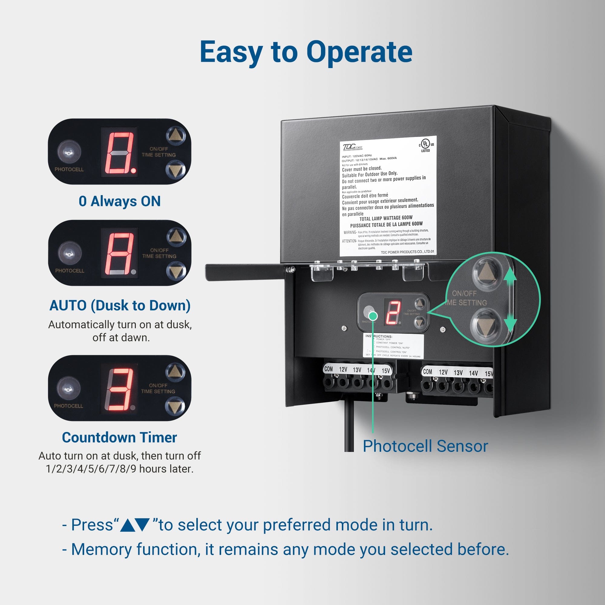 DEWENWILS 600W Low Voltage Transformer is easy to operate