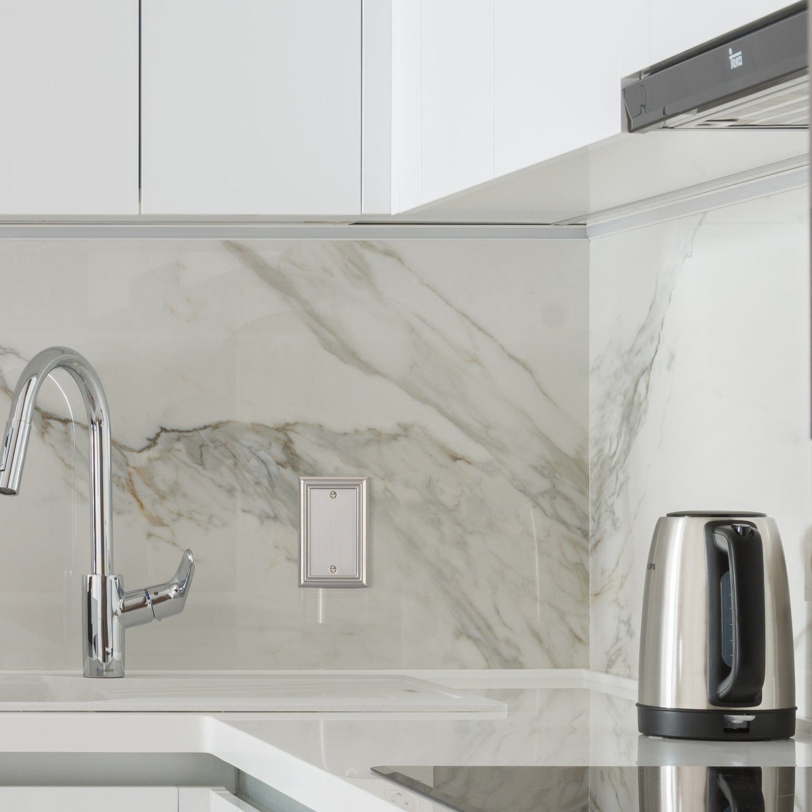 DEWENWILS 4-Pack Blank Wallplates, Brushed Nickel Outlet Cover, Stanless Steel-HBWP14A