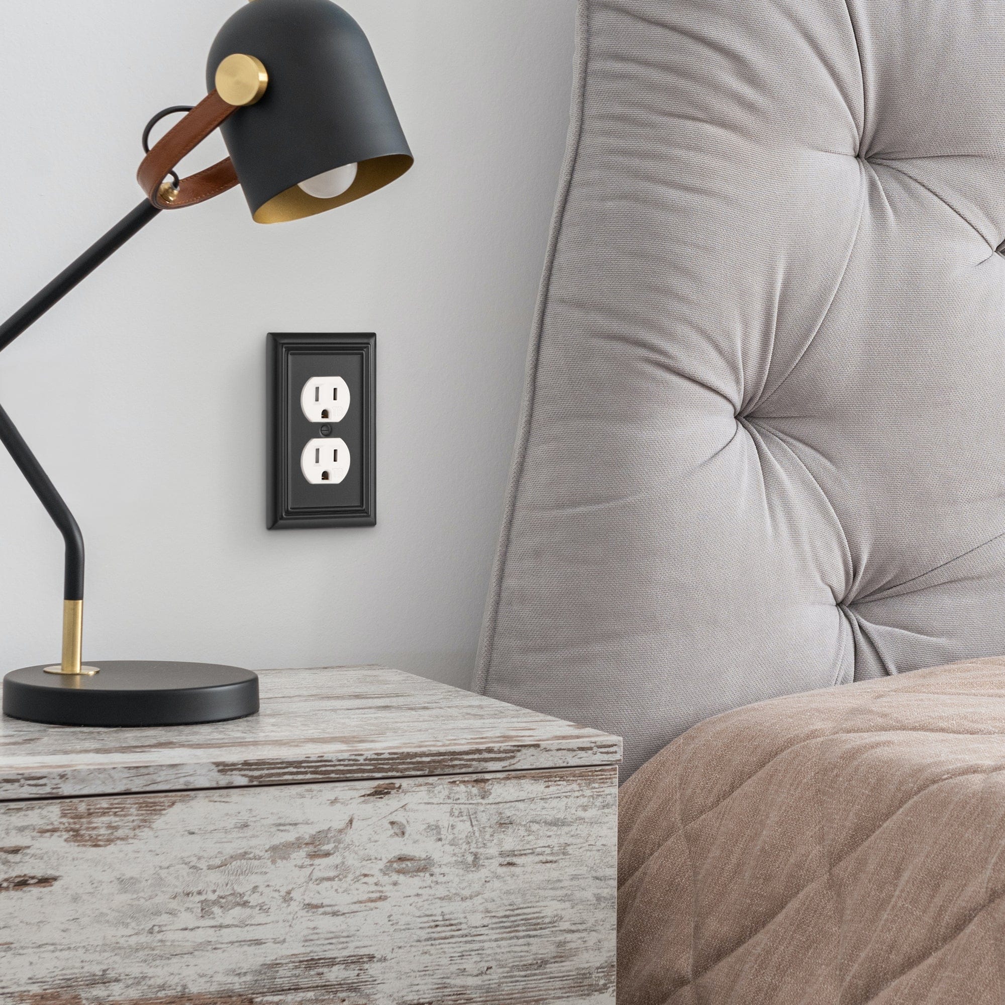 DEWENWILS 4-Pack Metal Duplex Wallplates, Black Finish Outlet Covers for Electrical Outlets-HDWP14D