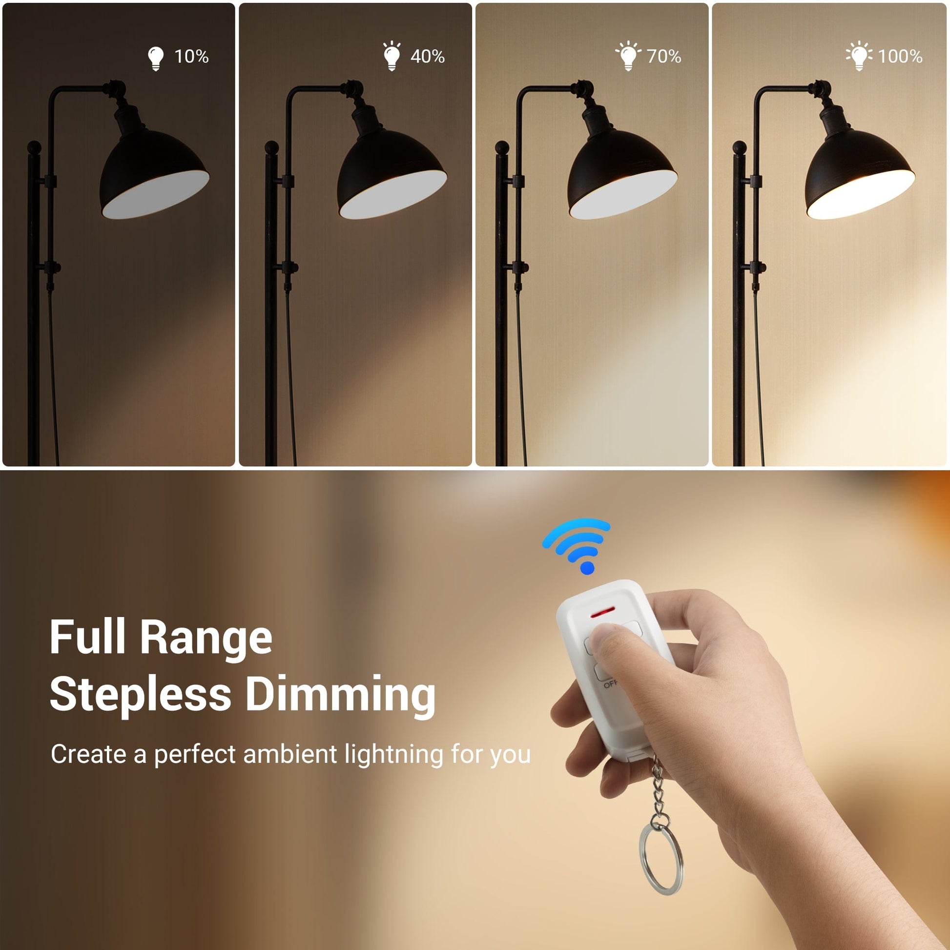 Dimmer Switch: Full range stepless dimming to create a perfect ambient lighting for you